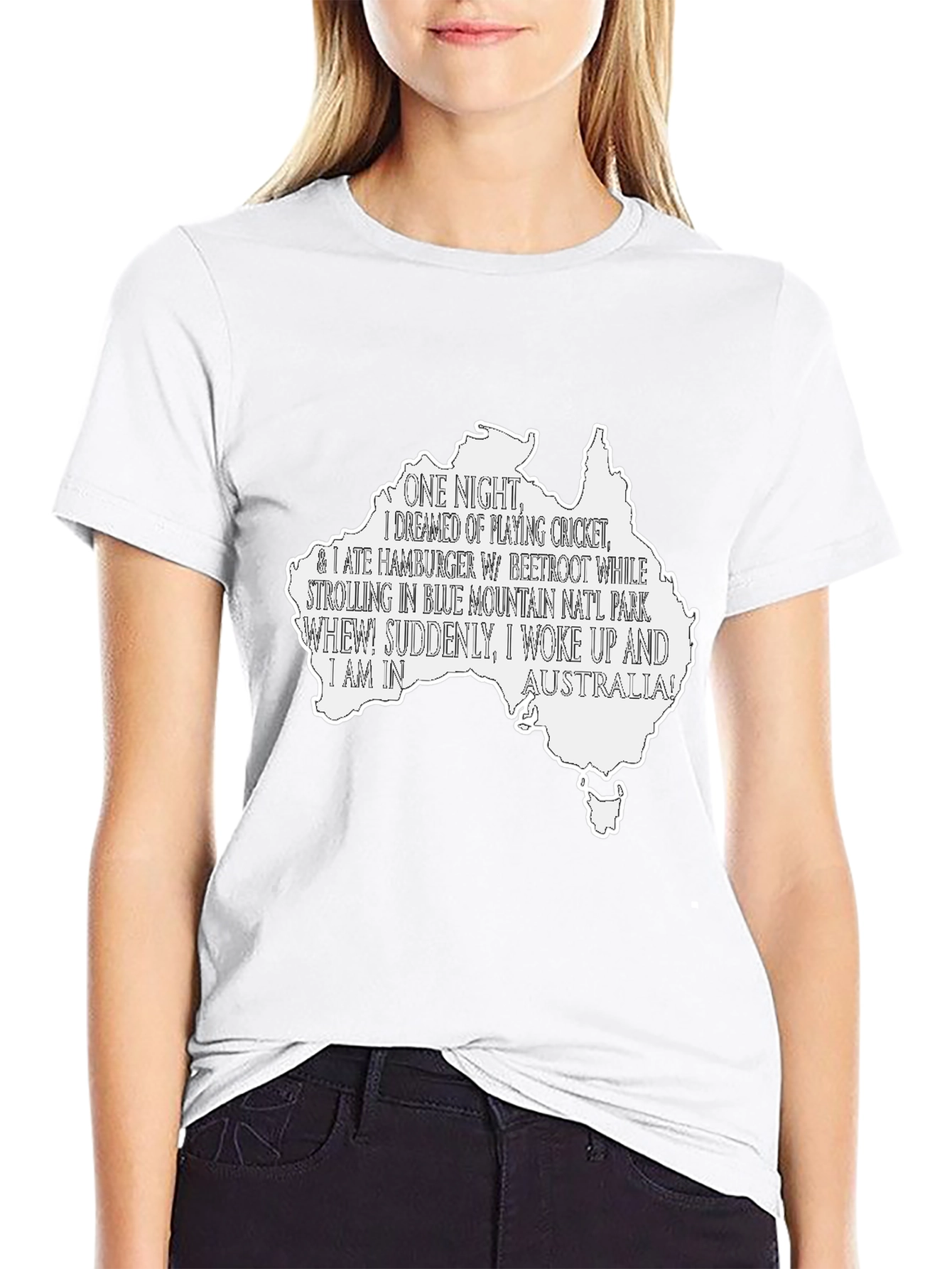 Australia Dream T-Shirt - Cricket Beetroot & Blue Mountains!