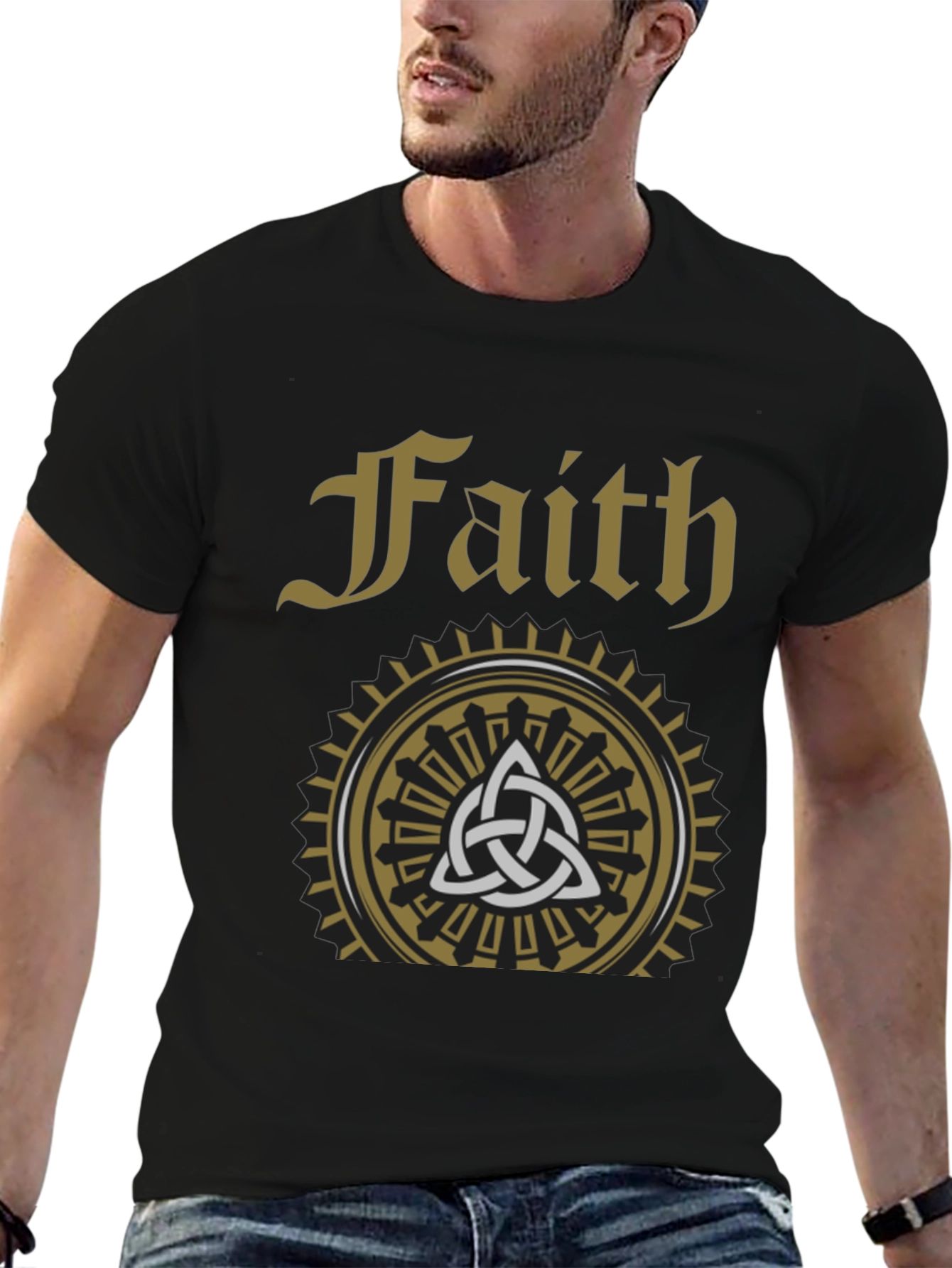 Faith Celtic Knot Graphic T-Shirt - Stylish Religious Tee