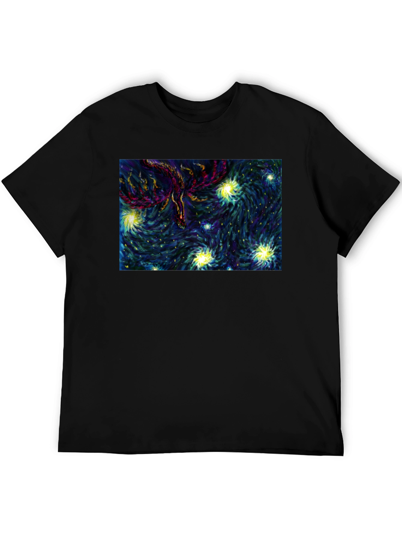 Starry Phoenix Black T-Shirt