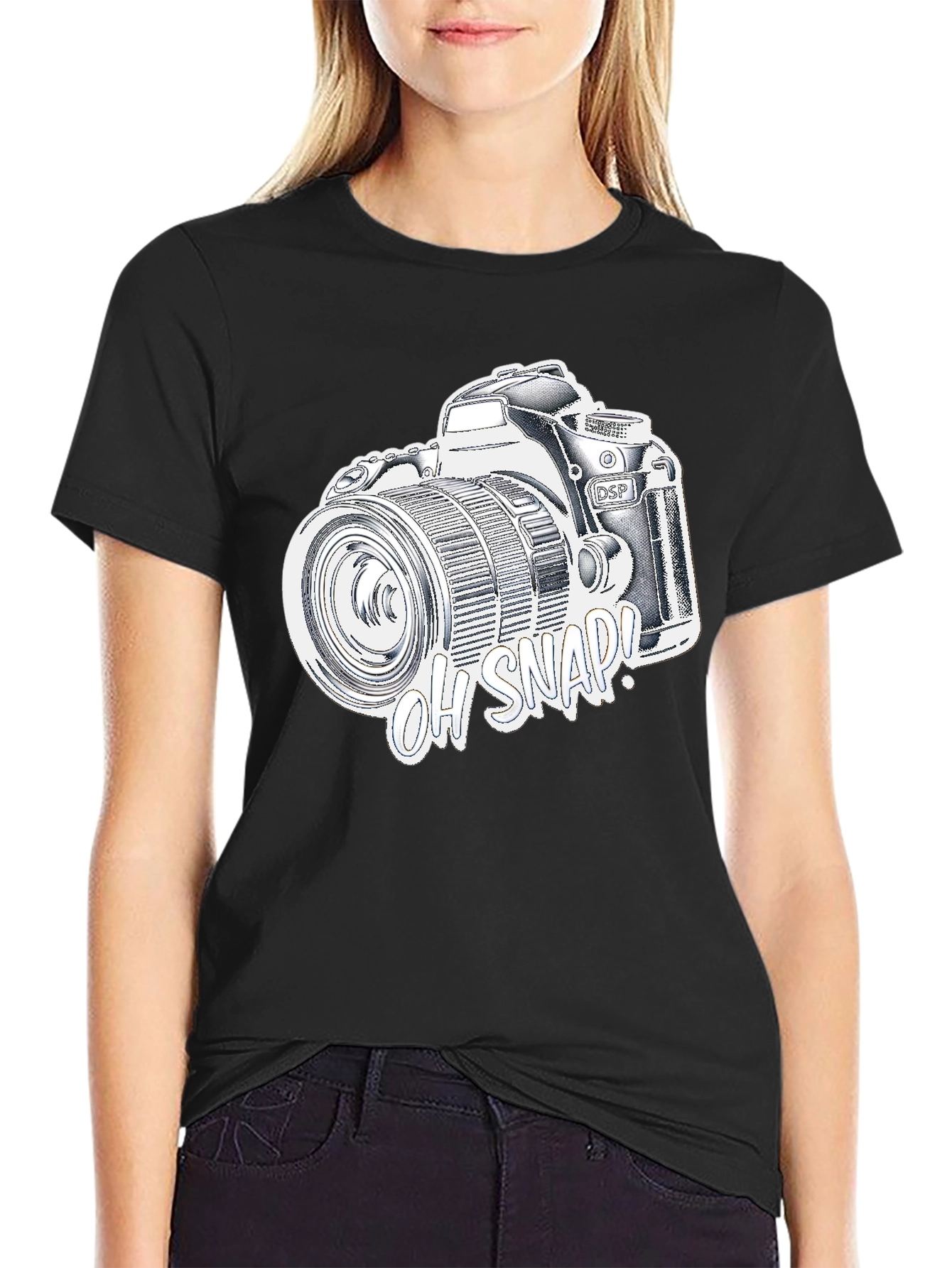 Oh Snap! Camera Graphic T-Shirt - Black