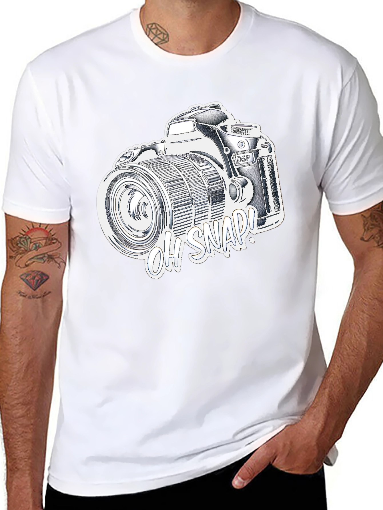 Oh Snap! Camera Graphic T-Shirt - Black