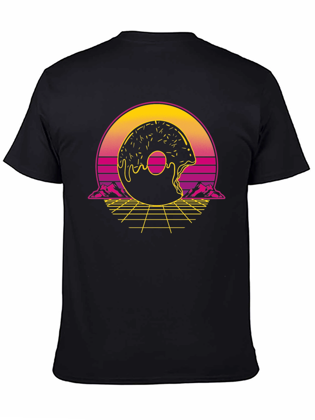 Retro Donut Graphic Tee - Synthwave Style