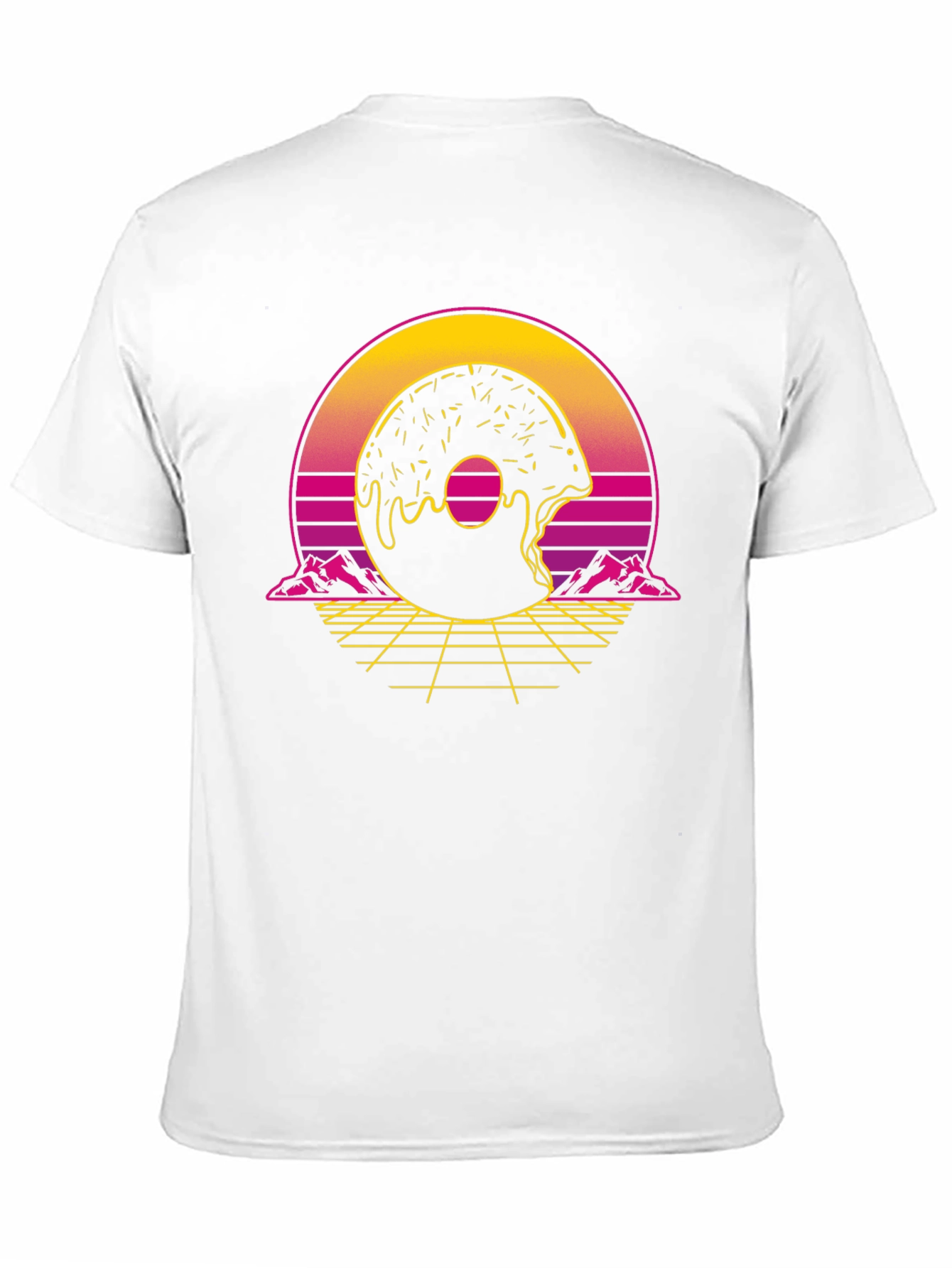 Retro Donut Graphic Tee - Synthwave Style