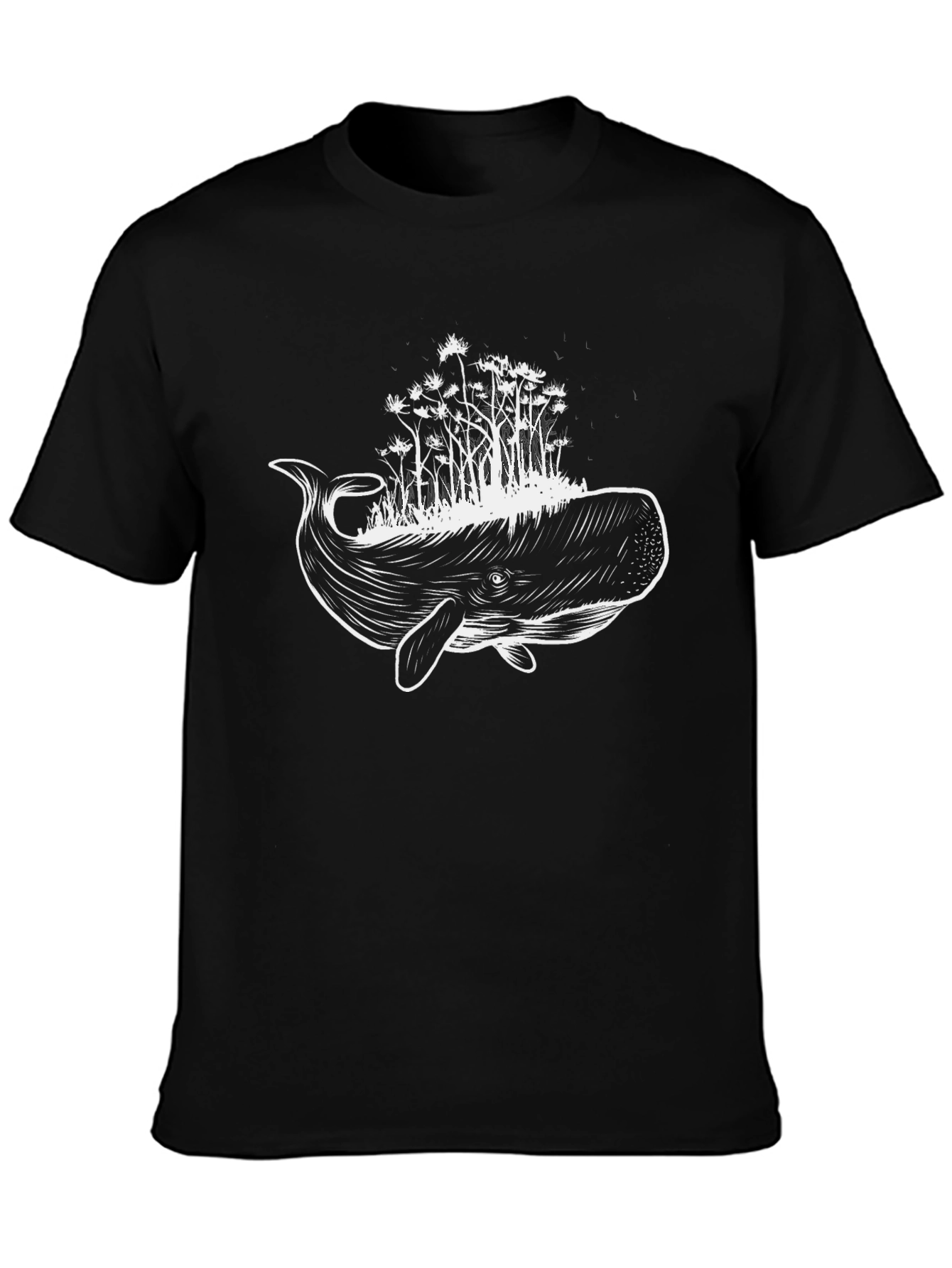 Whale & Forest Graphic Tee - Unique Design