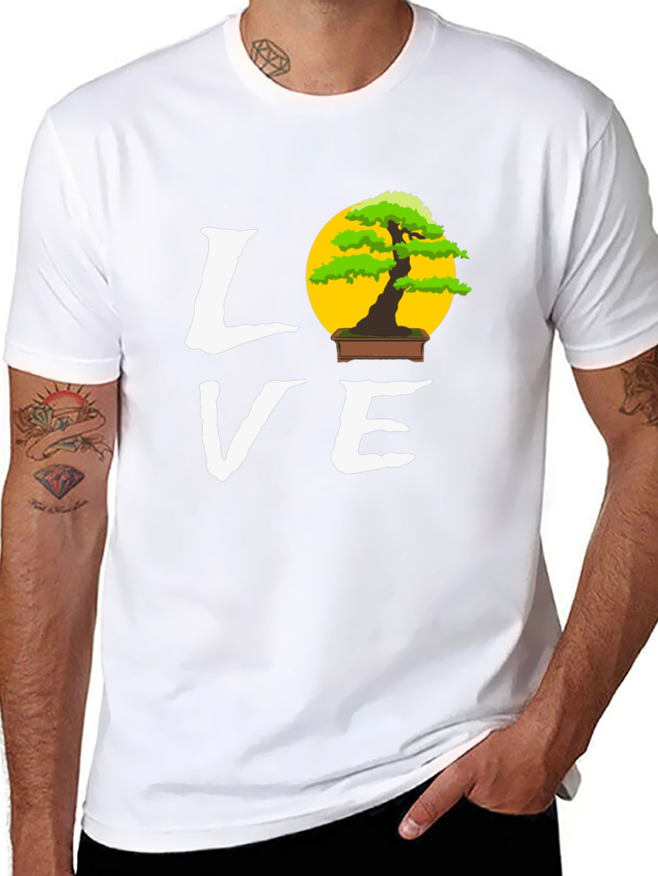 Bonsai Tree Love Graphic Tee - Unique Design T-Shirt
