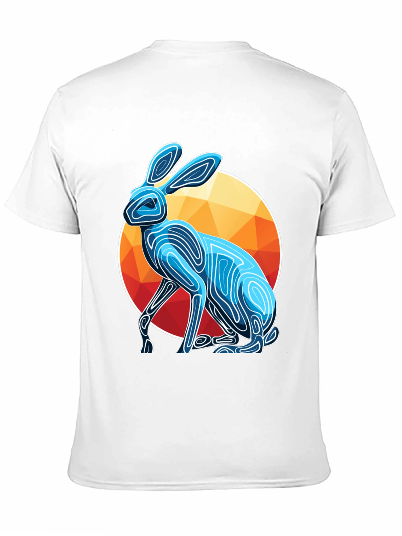 Geometric Rabbit Graphic Tee - Modern Art Shirt