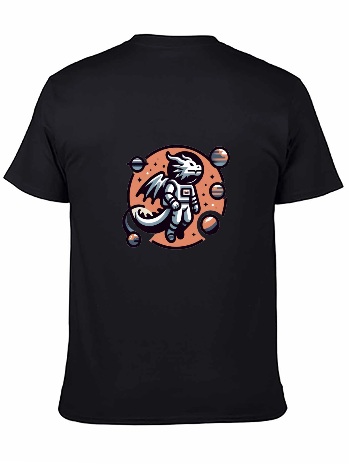 Astronaut Dragon Black T-Shirt