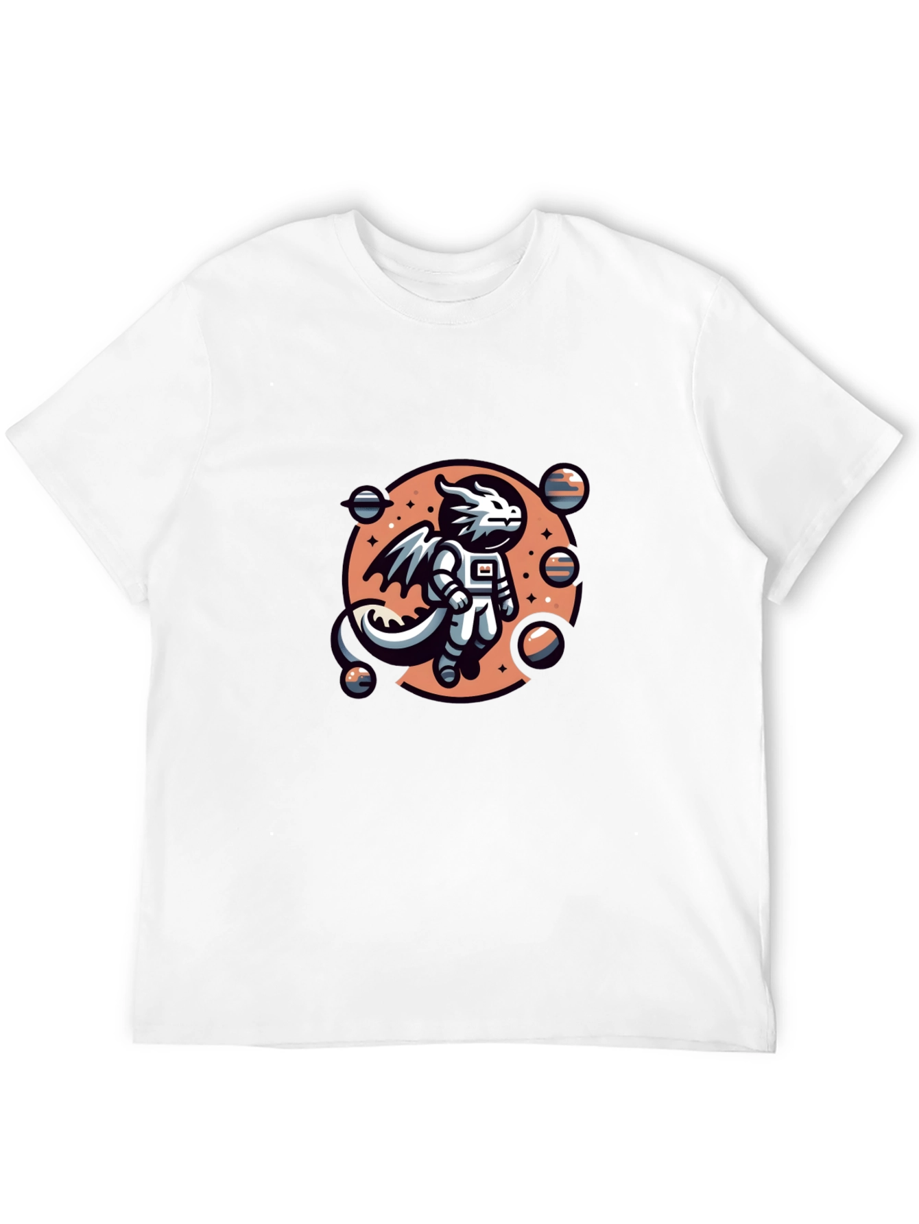 Astronaut Dragon Black T-Shirt