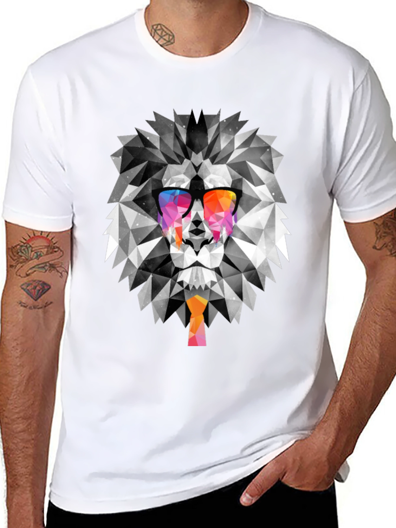 Geometric Lion Graphic Tee - Cool & Trendy