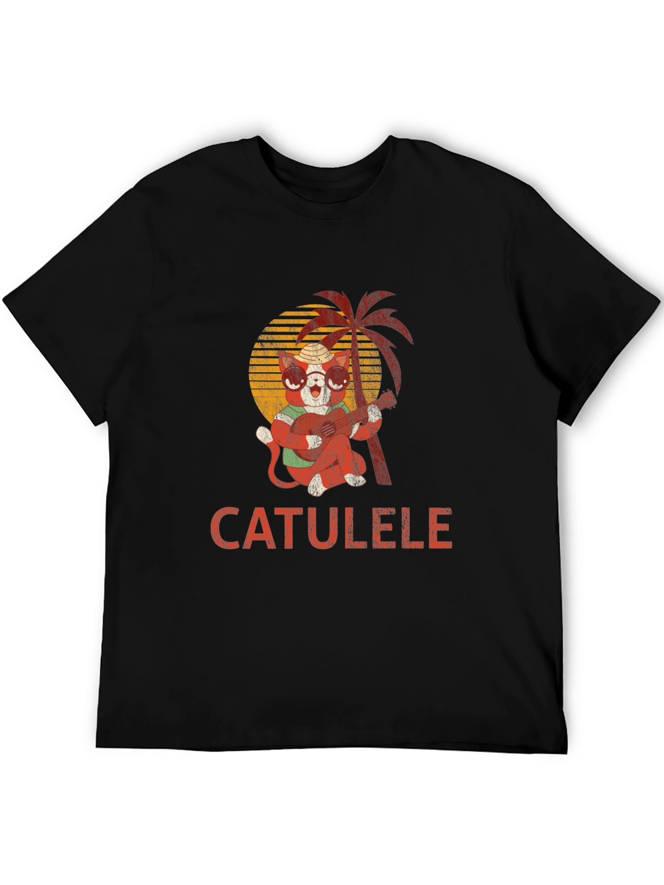 Catulele T-Shirt - Hawaiian Cat Playing Ukulele Tee