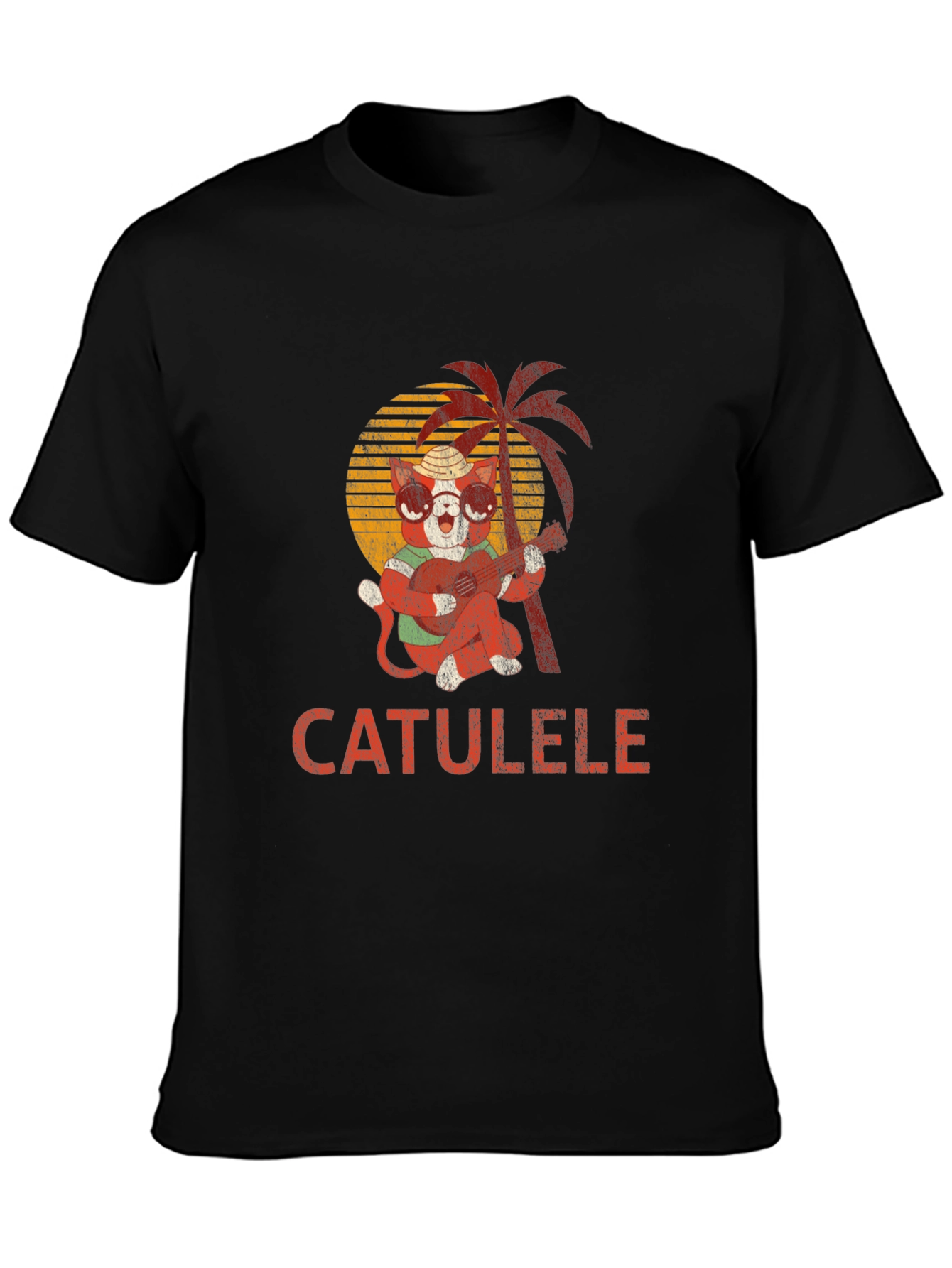 Catulele T-Shirt - Hawaiian Cat Playing Ukulele Tee