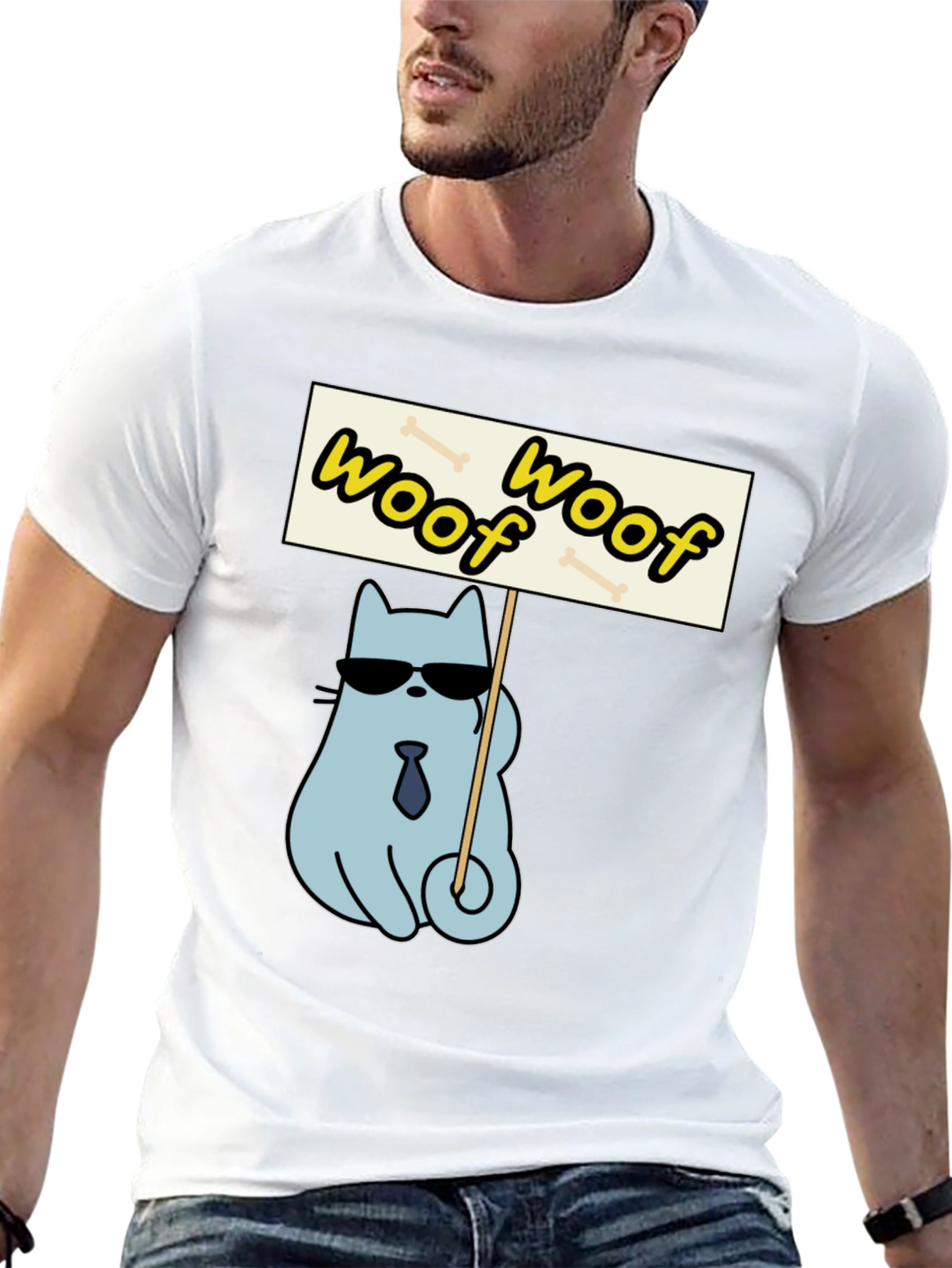 Woof Woof Protest Cat T-Shirt