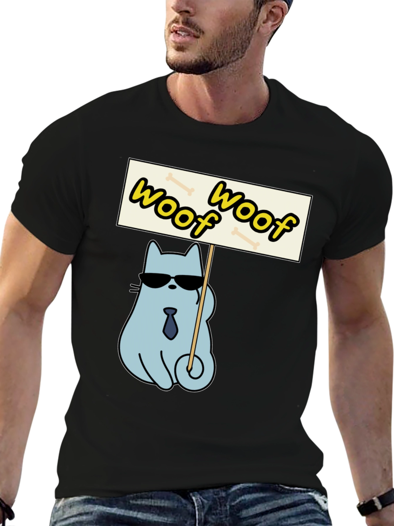 Woof Woof Protest Cat T-Shirt