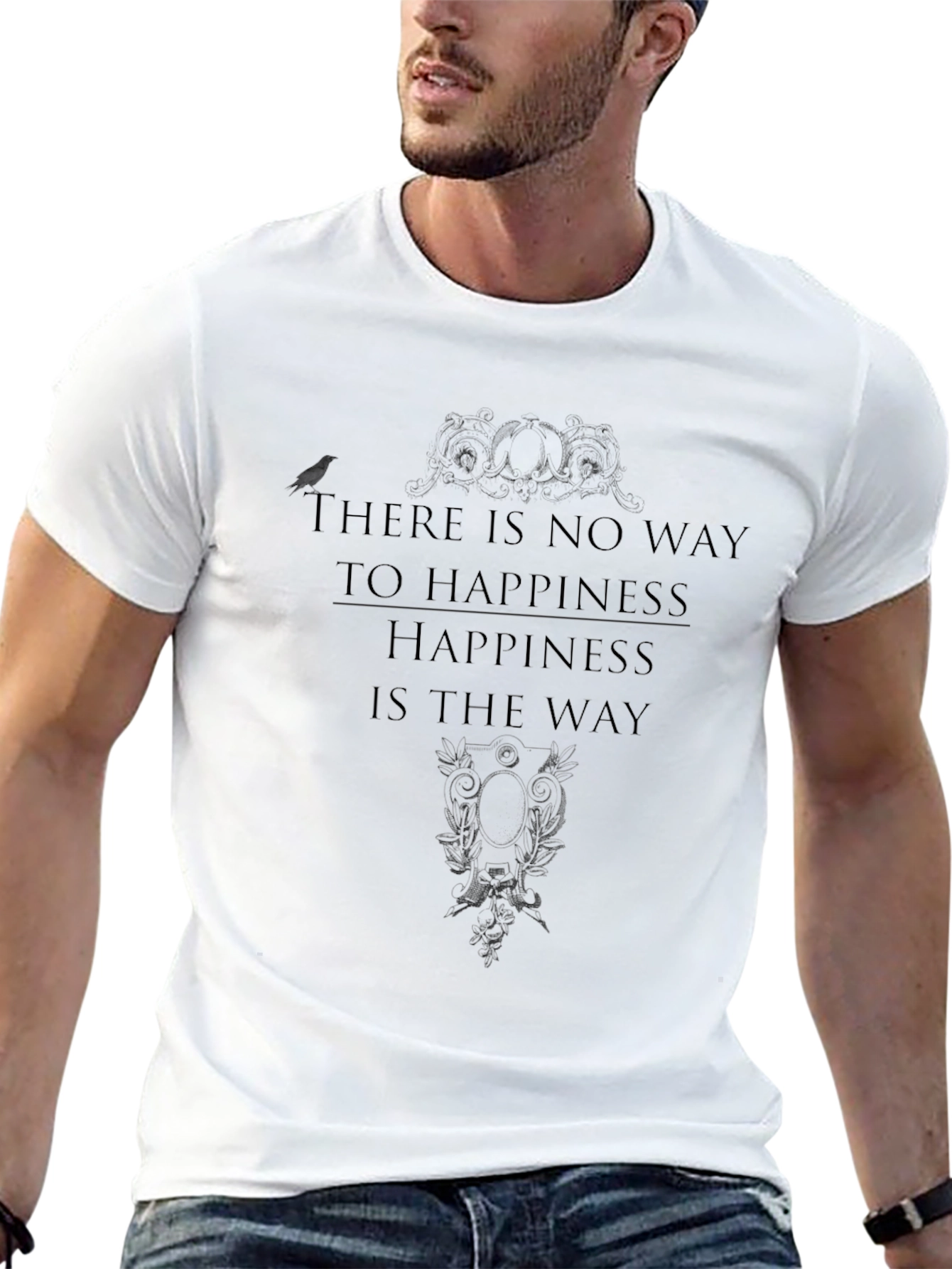 Happiness is the Way T-Shirt - Black Graphic Tee