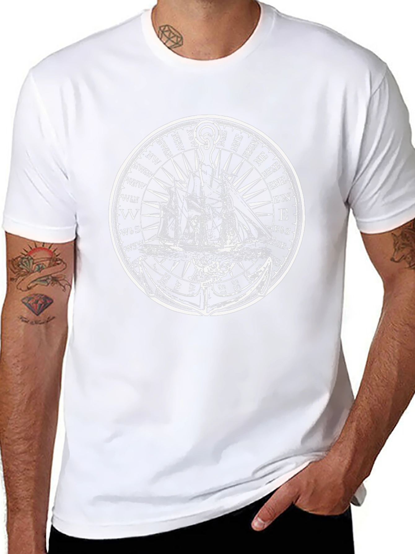 Nautical Ship Compass Graphic T-Shirt