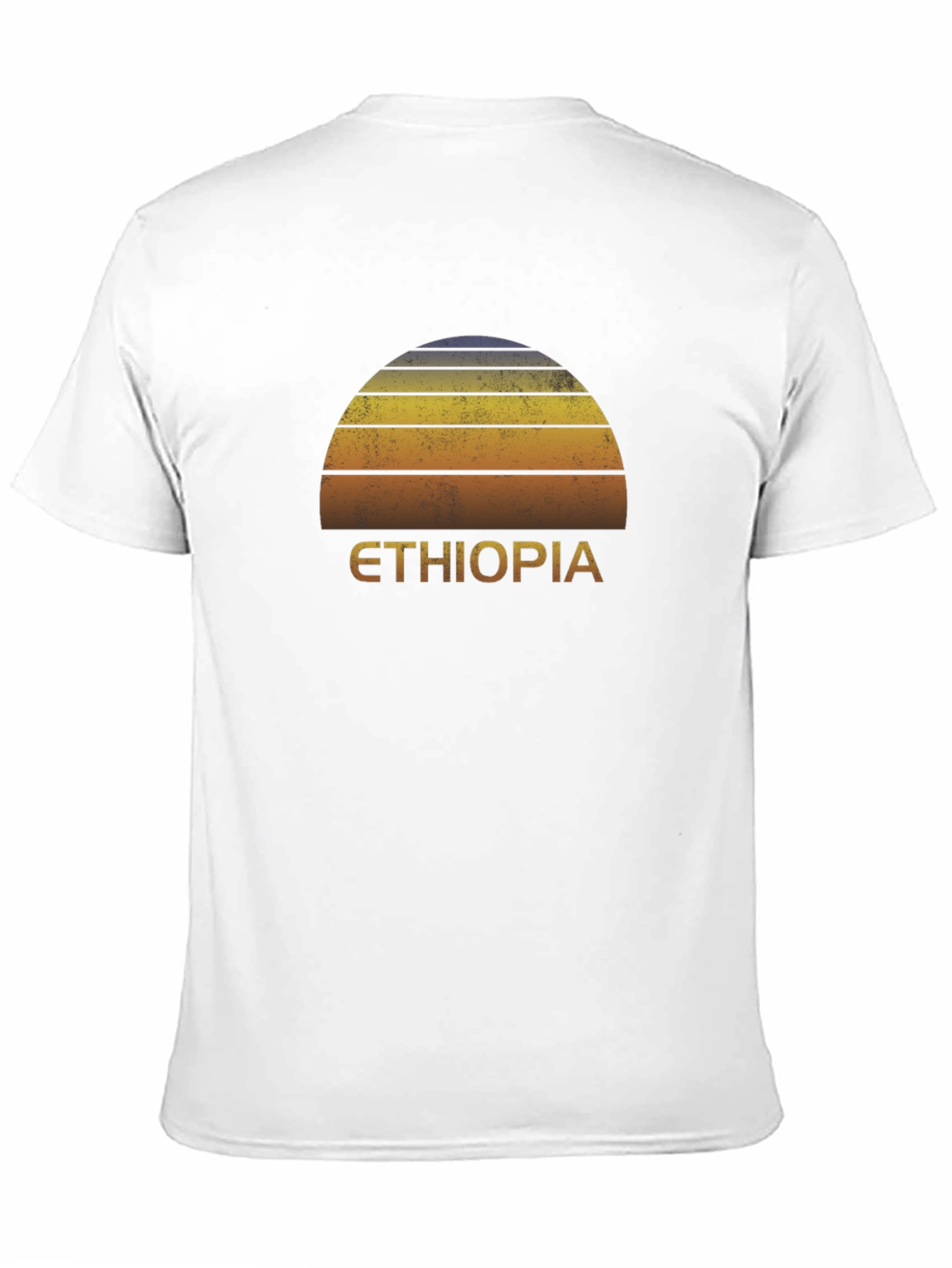 Ethiopia Sunset Graphic Tee - Retro Style Black T-Shirt