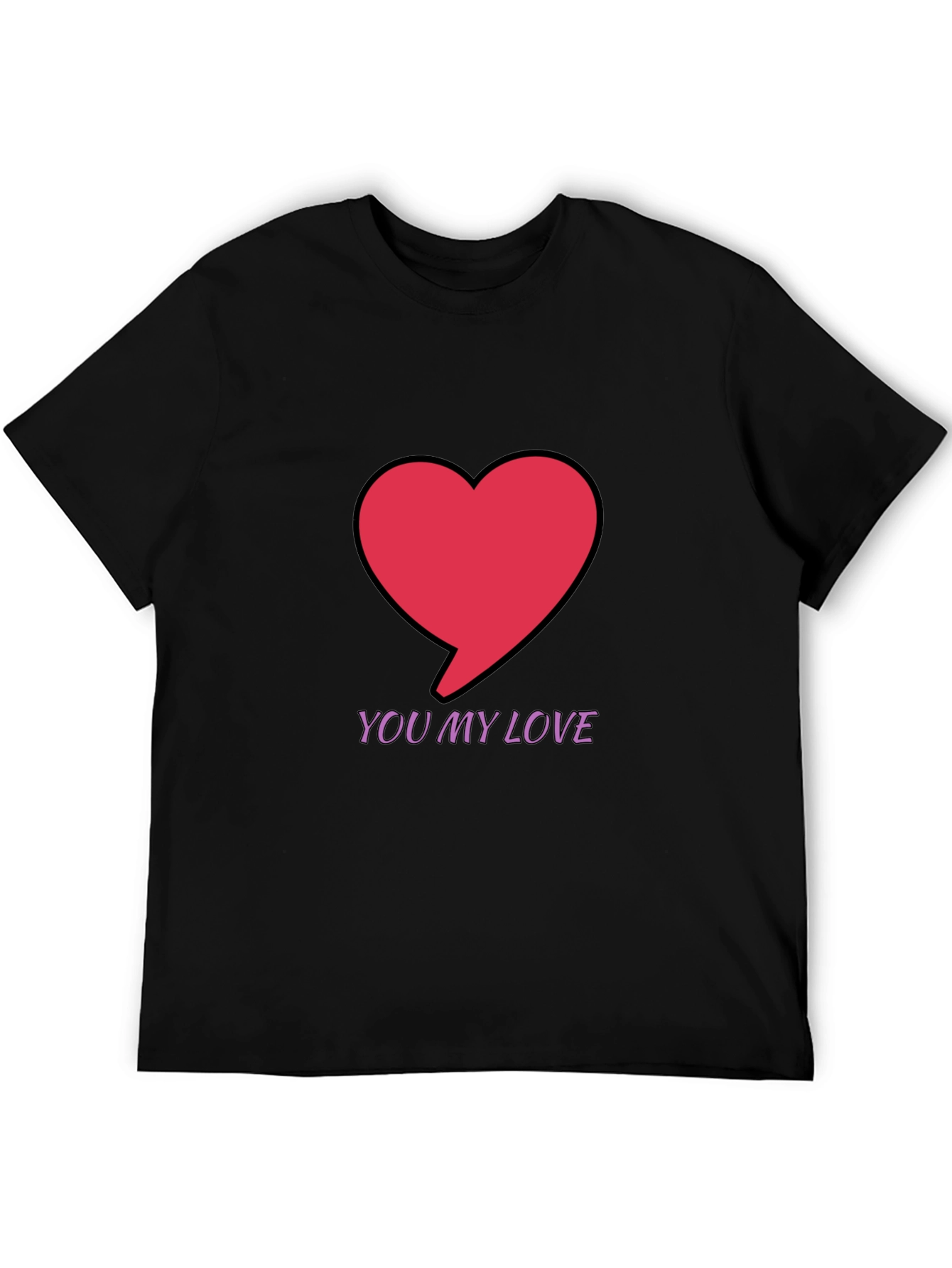 You My Love Graphic Black T-Shirt