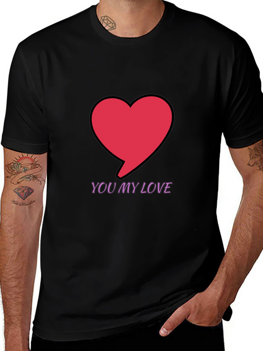 You My Love Graphic Black T-Shirt