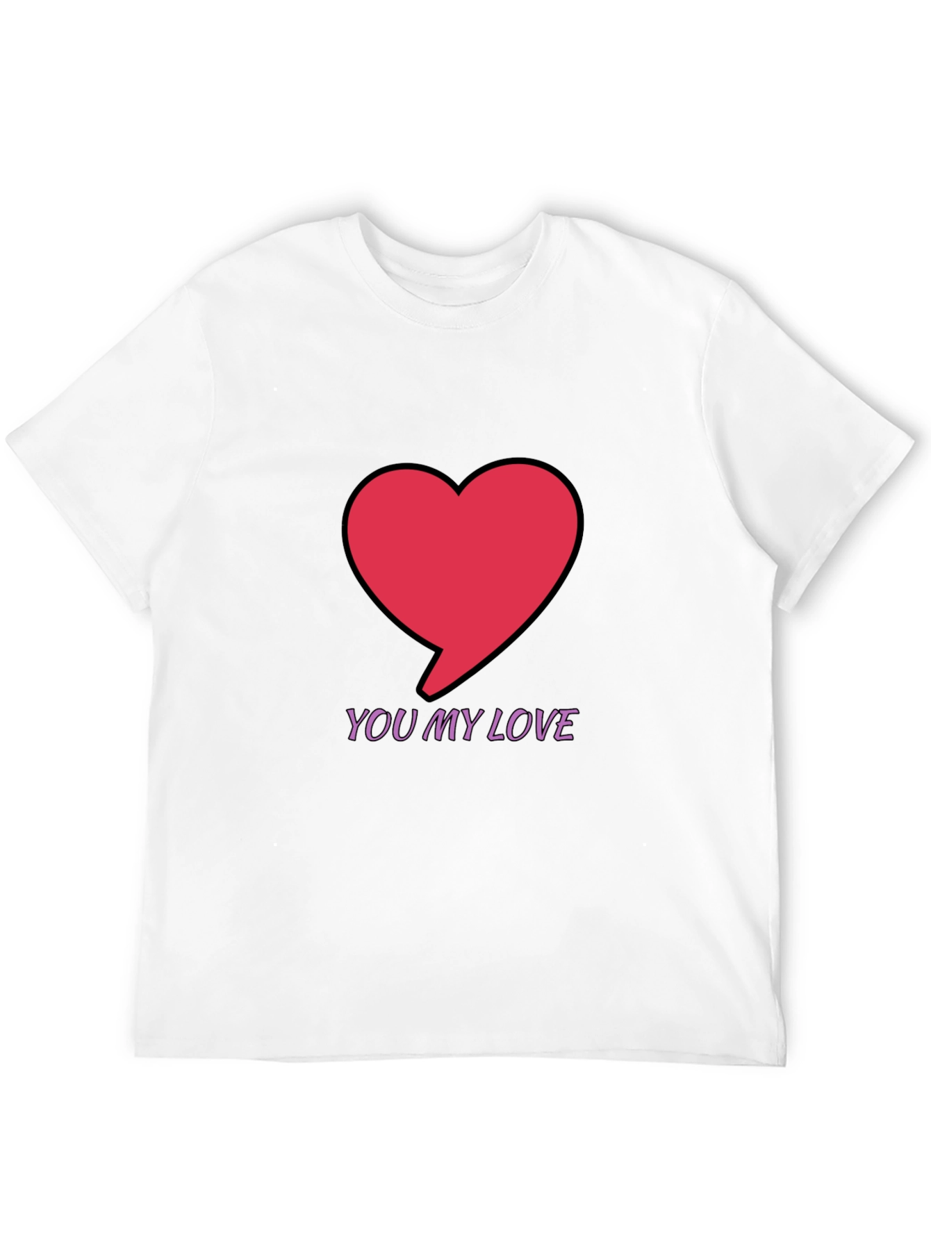 You My Love Graphic Black T-Shirt