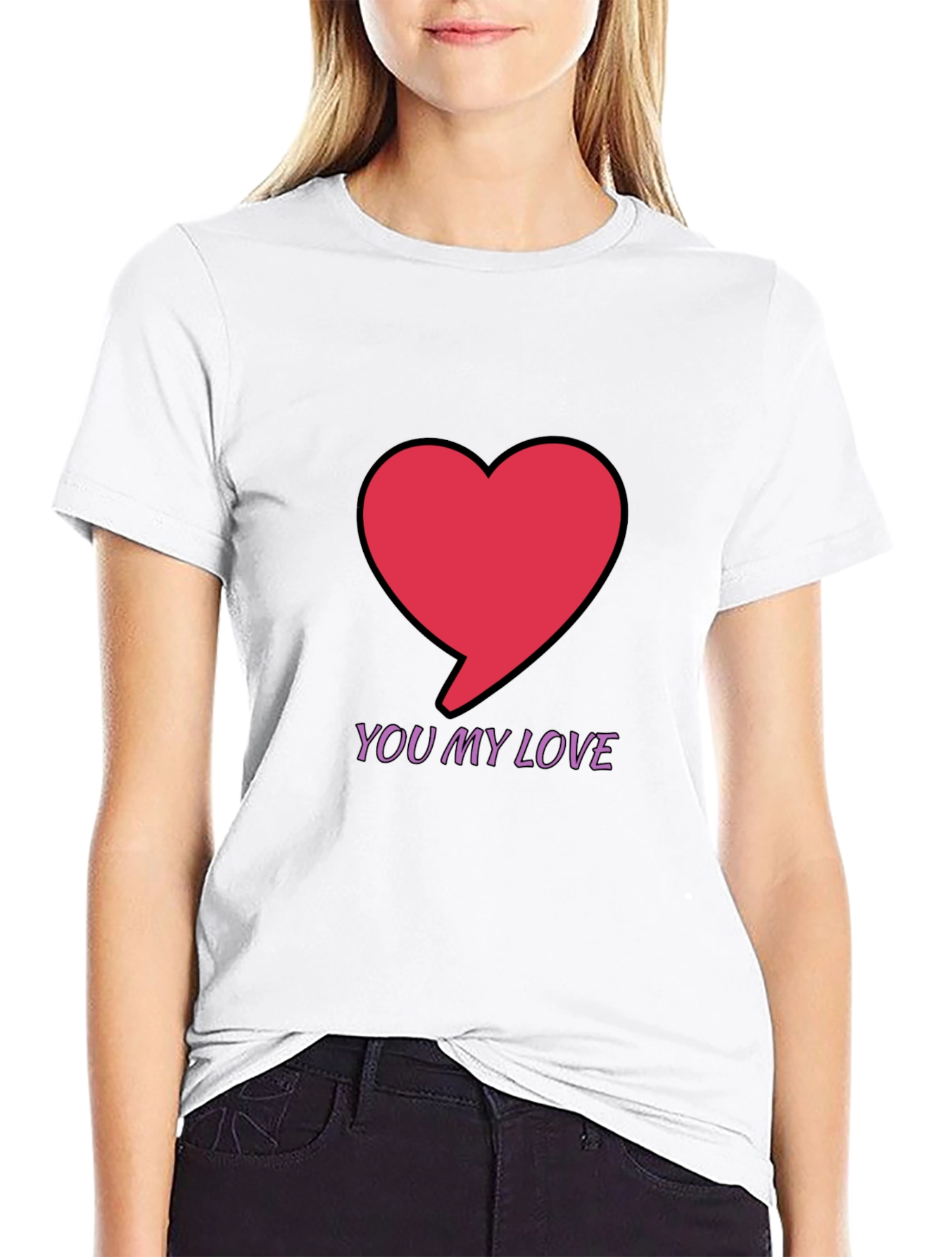 You My Love Graphic Black T-Shirt