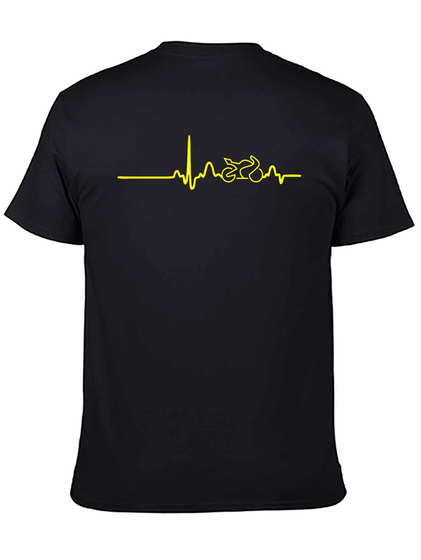 Motorcycle Heartbeat T-Shirt - Black