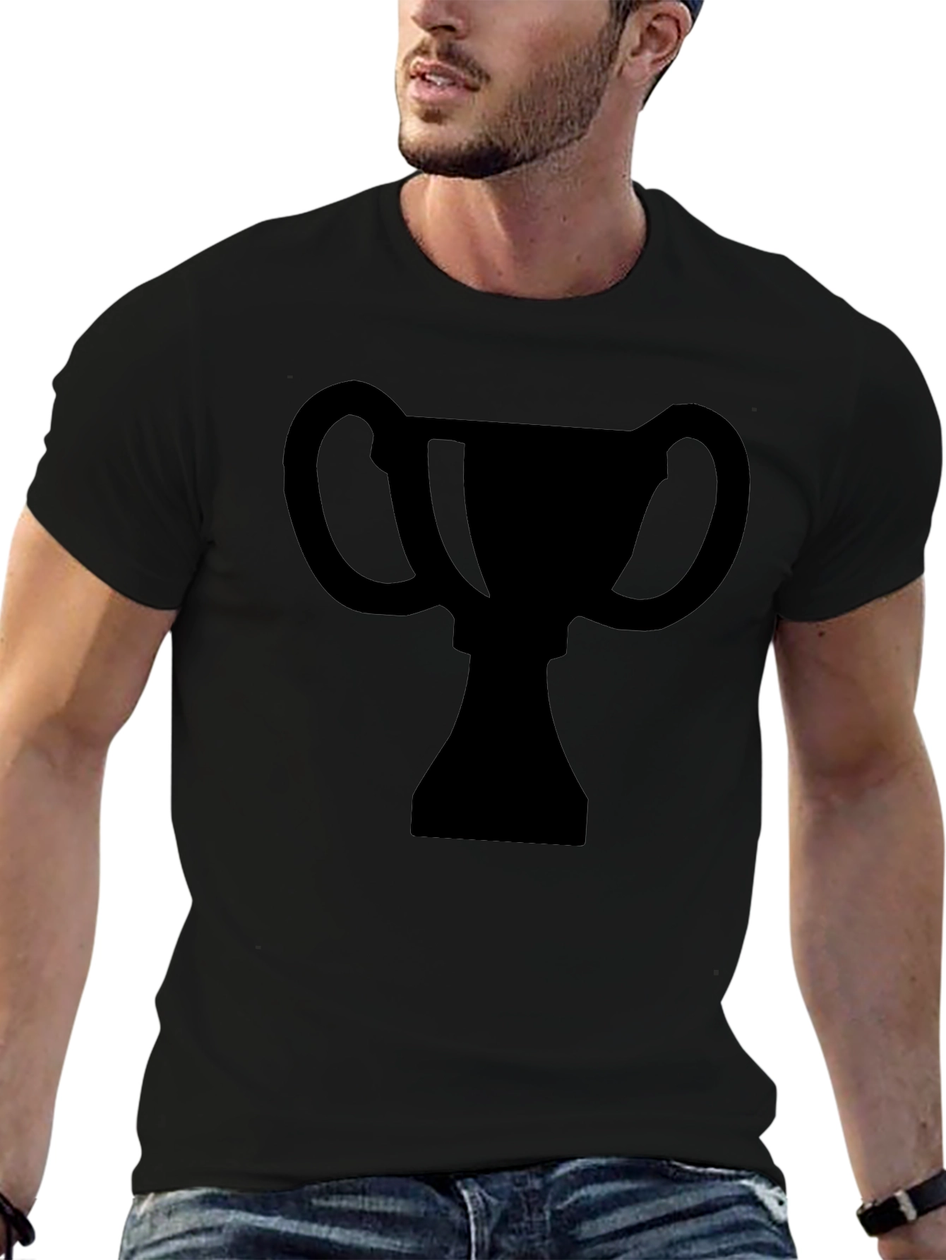 Trophy Graphic Tee -  Black Casual T-Shirt