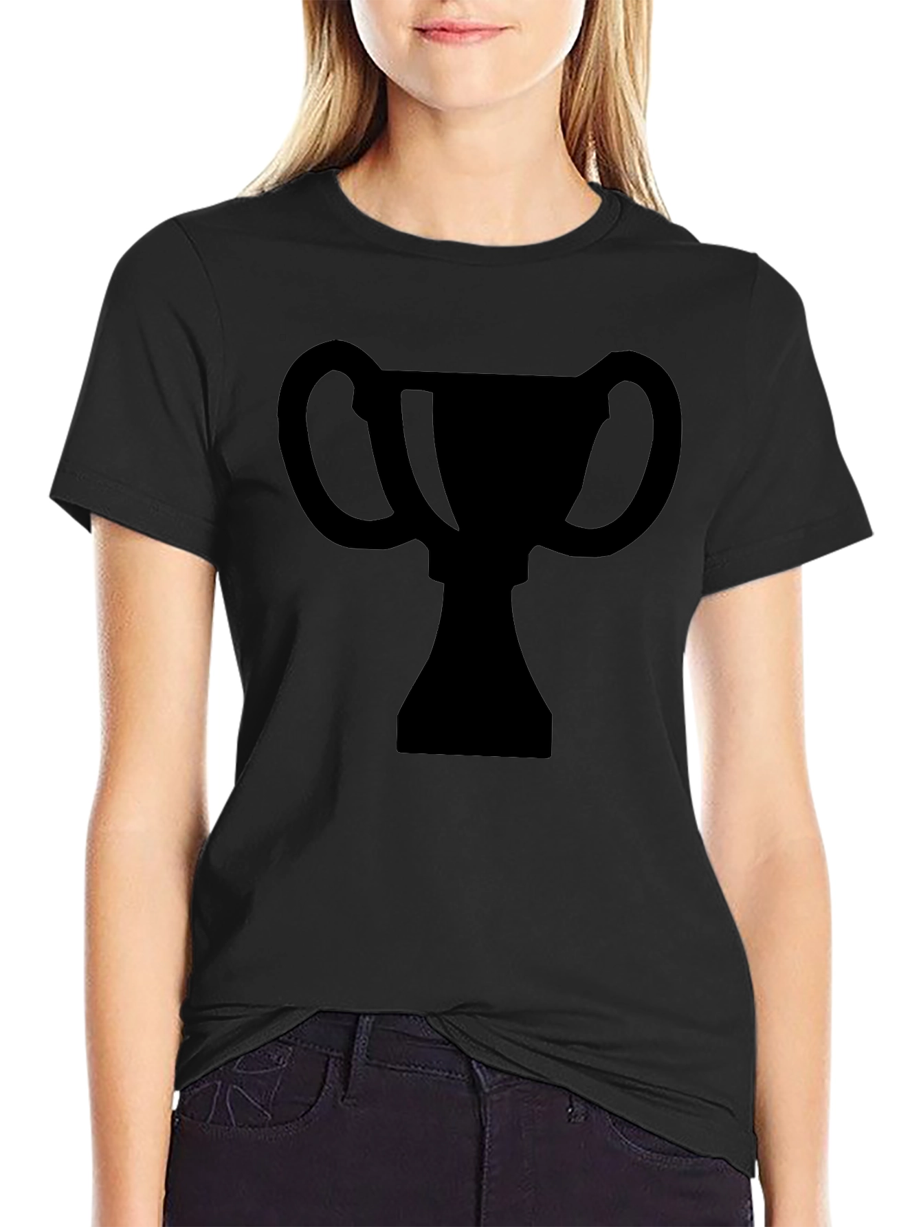 Trophy Graphic Tee -  Black Casual T-Shirt