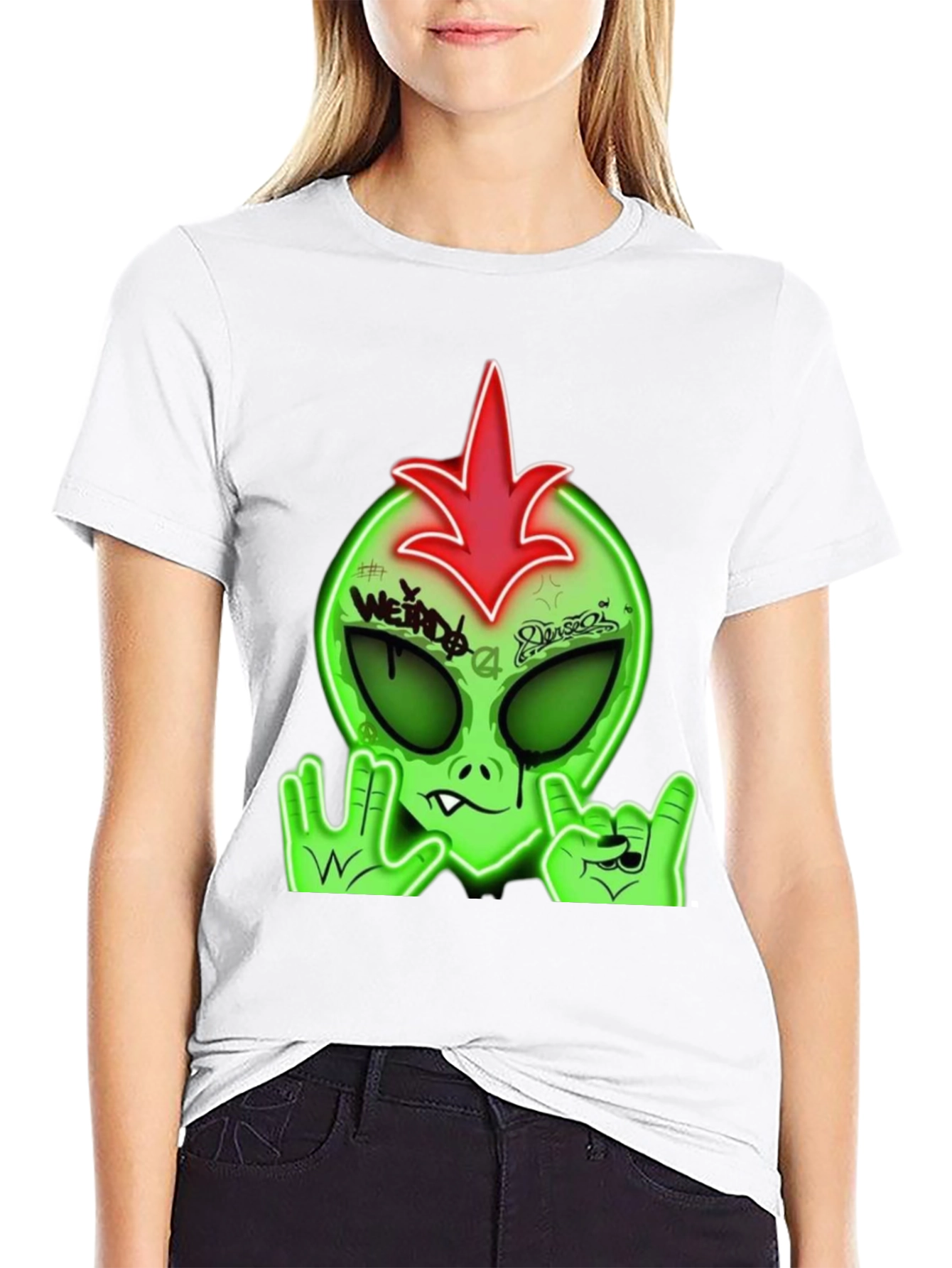 Weird Alien Graphic Tee - Rock On Style