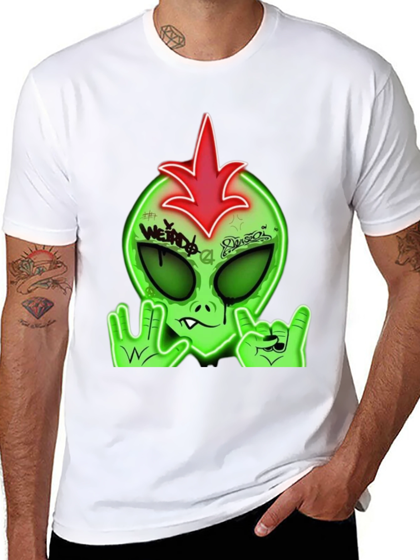 Weird Alien Graphic Tee - Rock On Style