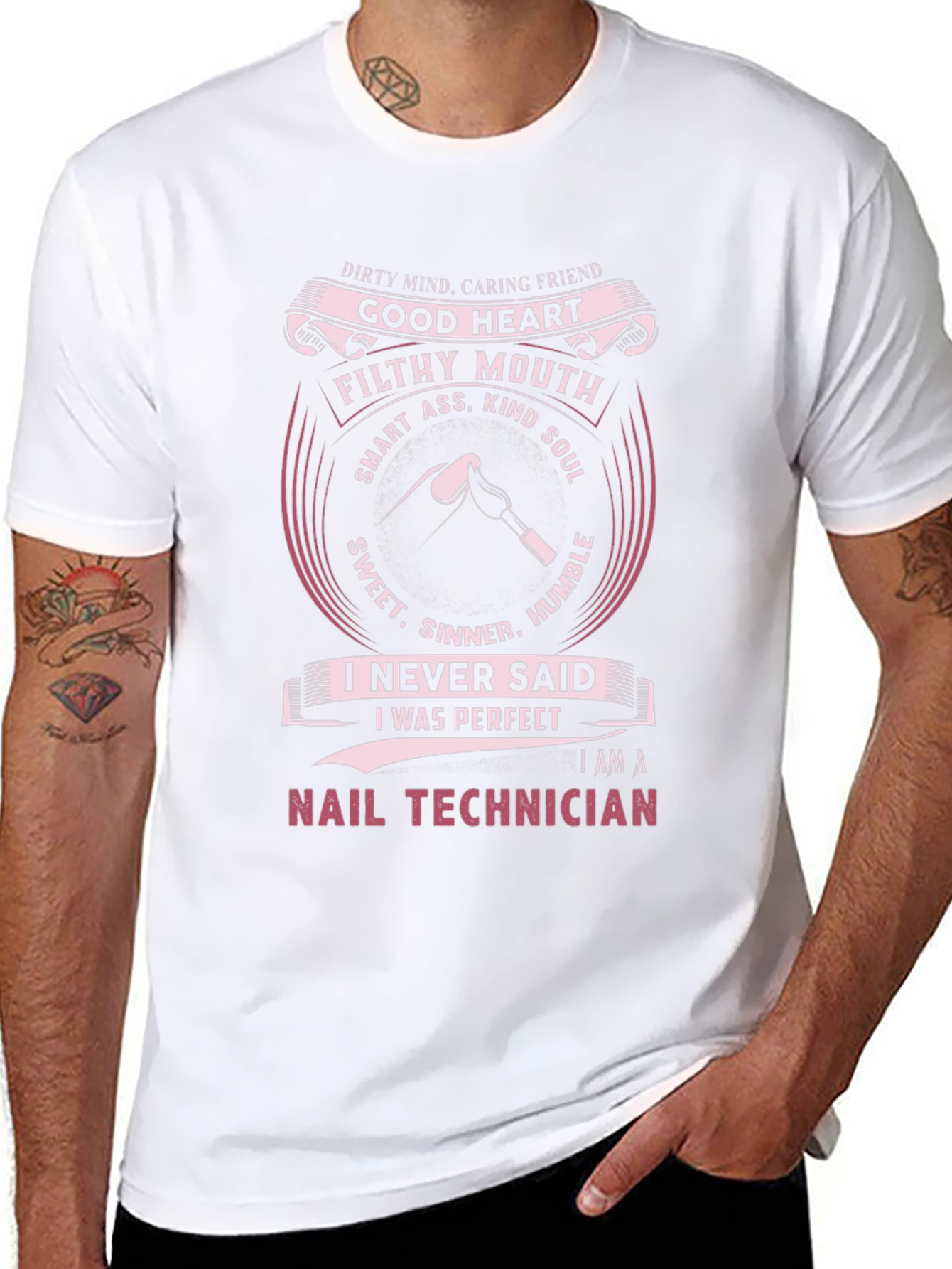 Nail Technician T-Shirt: Good Heart Filthy Mouth
