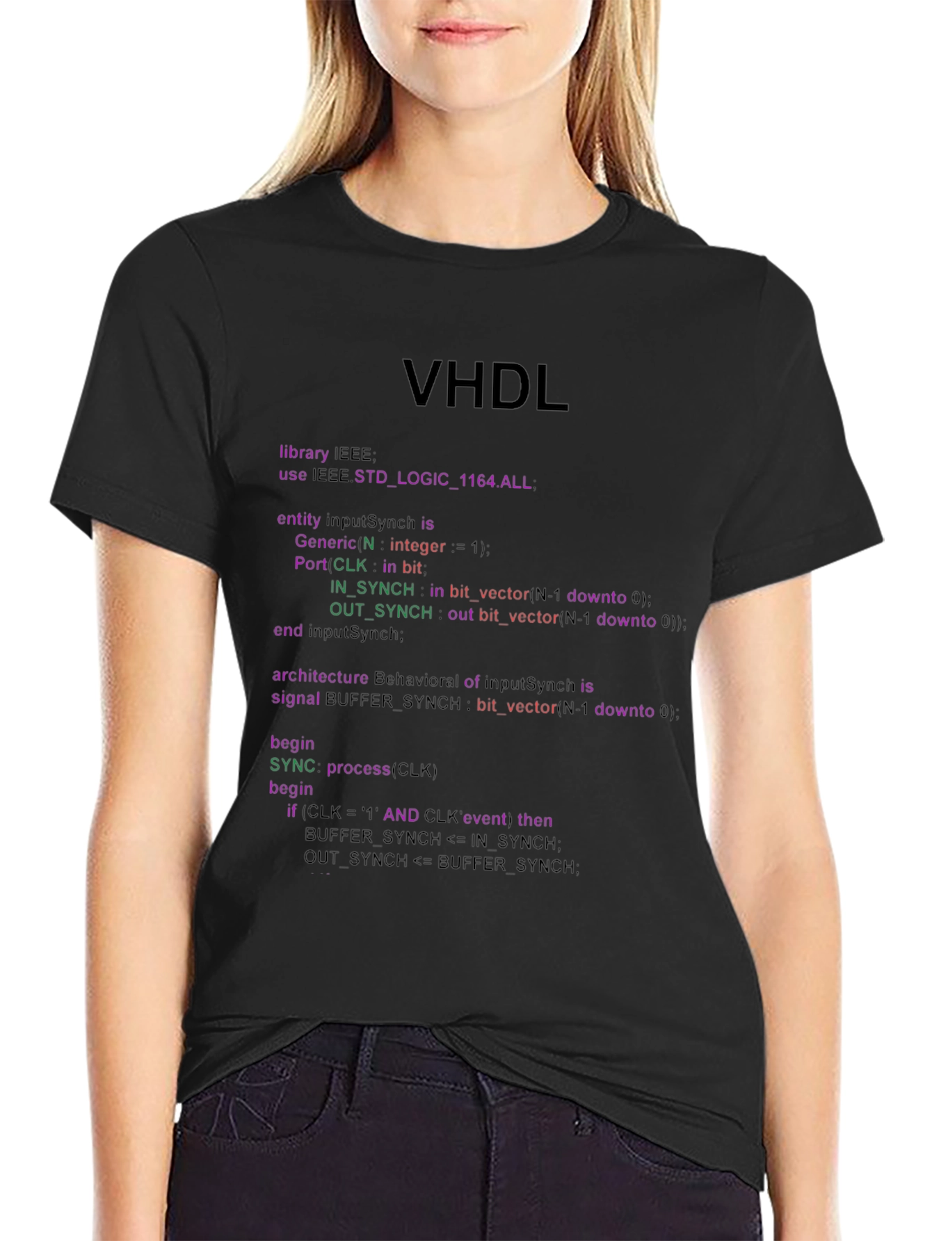 VHDL Code Black T-Shirt - For Programmers