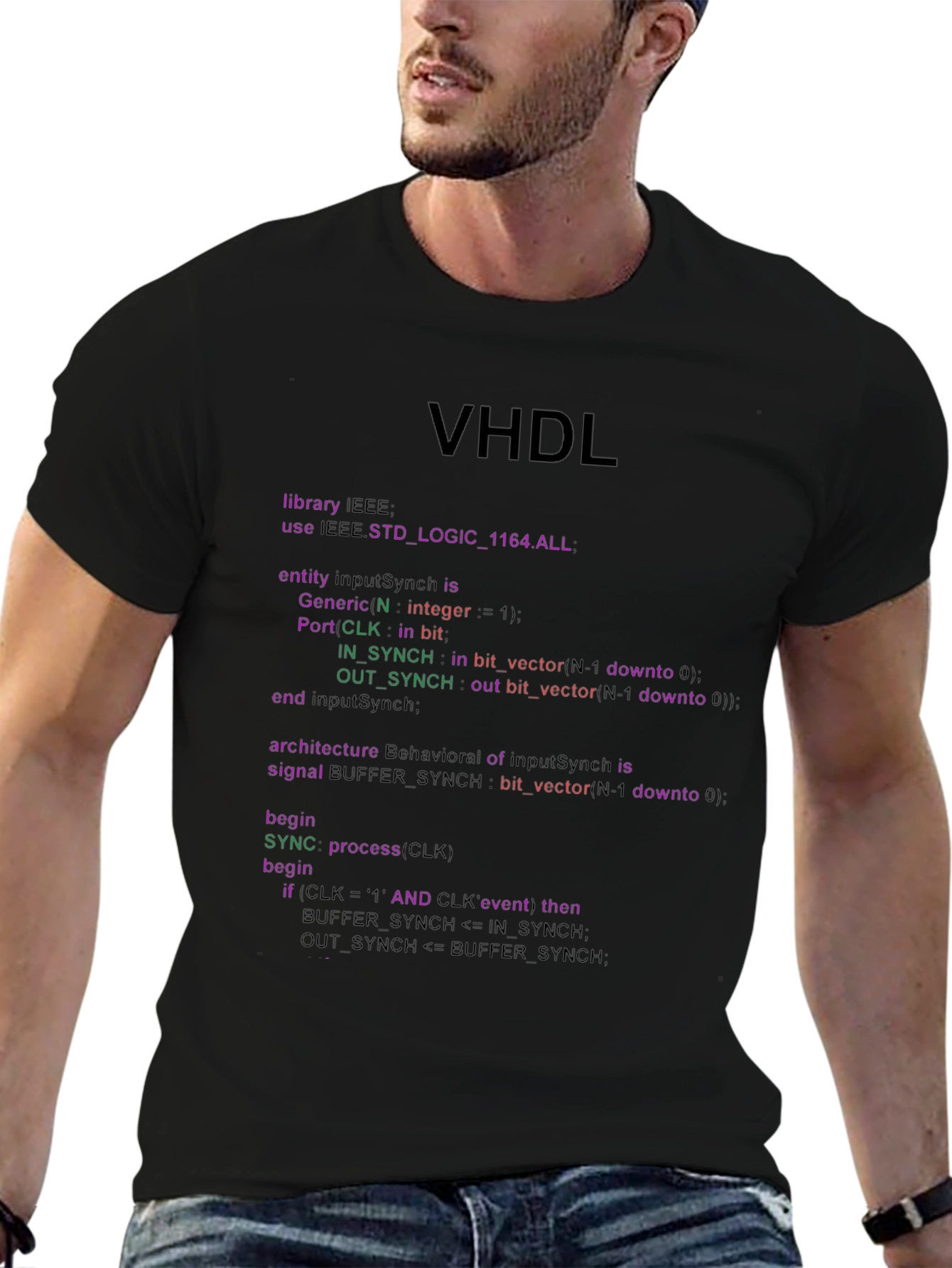 VHDL Code Black T-Shirt - For Programmers