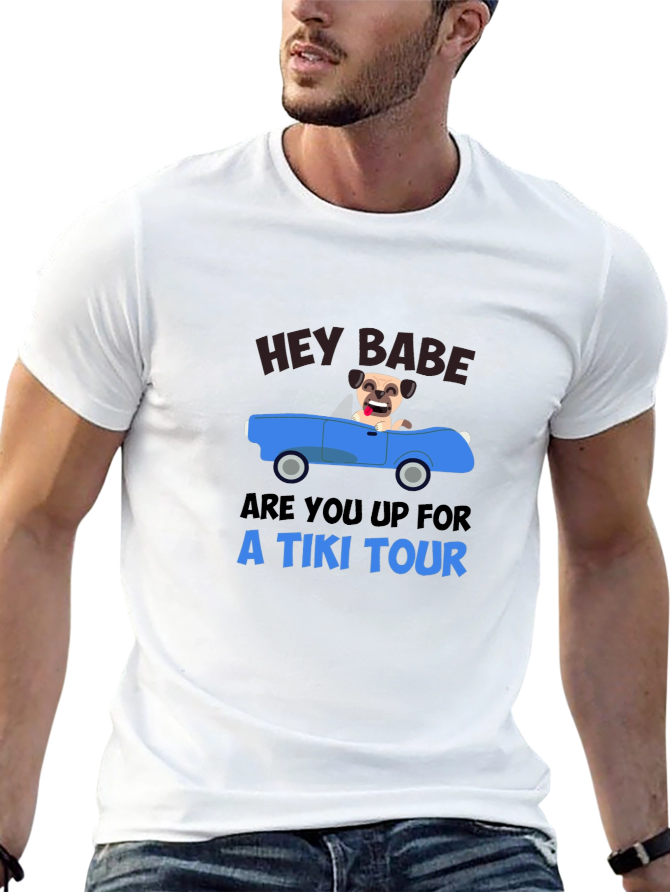 Hey Babe Tiki Tour Pug T-Shirt