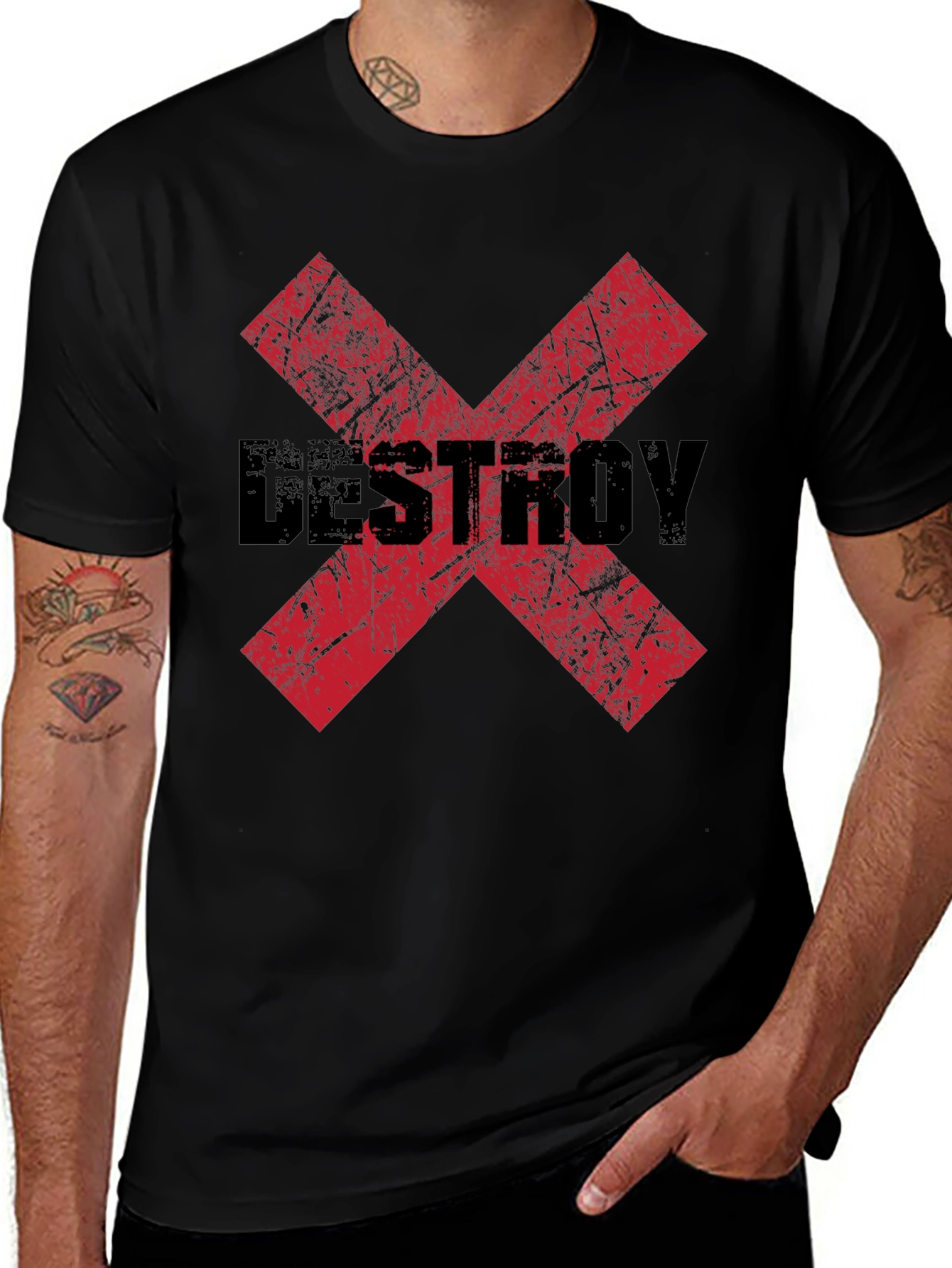 Destroy X Graphic Black T-Shirt