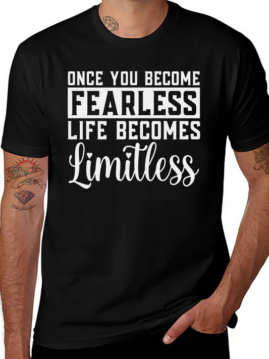 Fearless Limitless Motivational Black T-Shirt