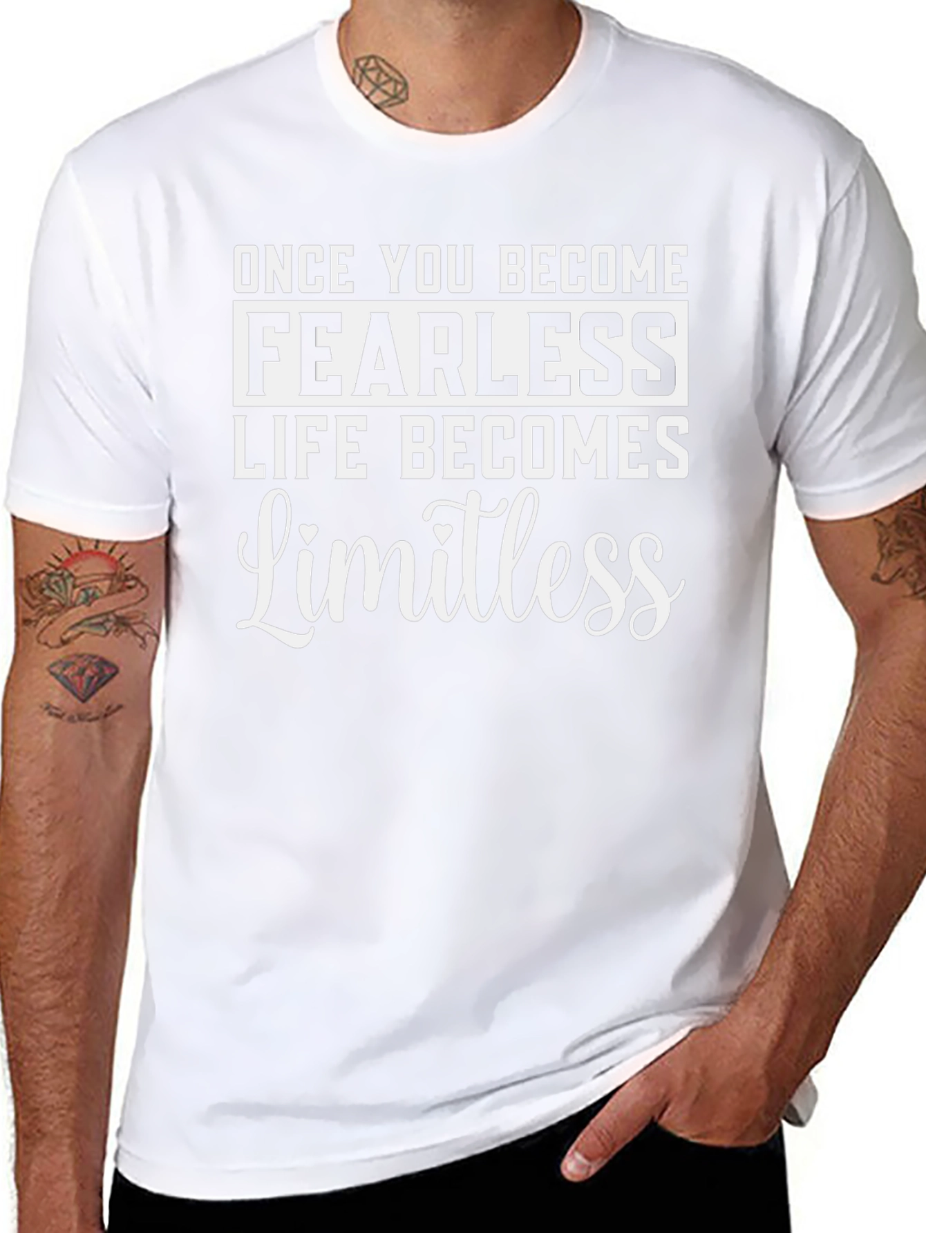 Fearless Limitless Motivational Black T-Shirt
