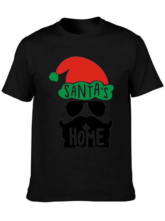 Santas Home Graphic Tee - Holiday Festive Style
