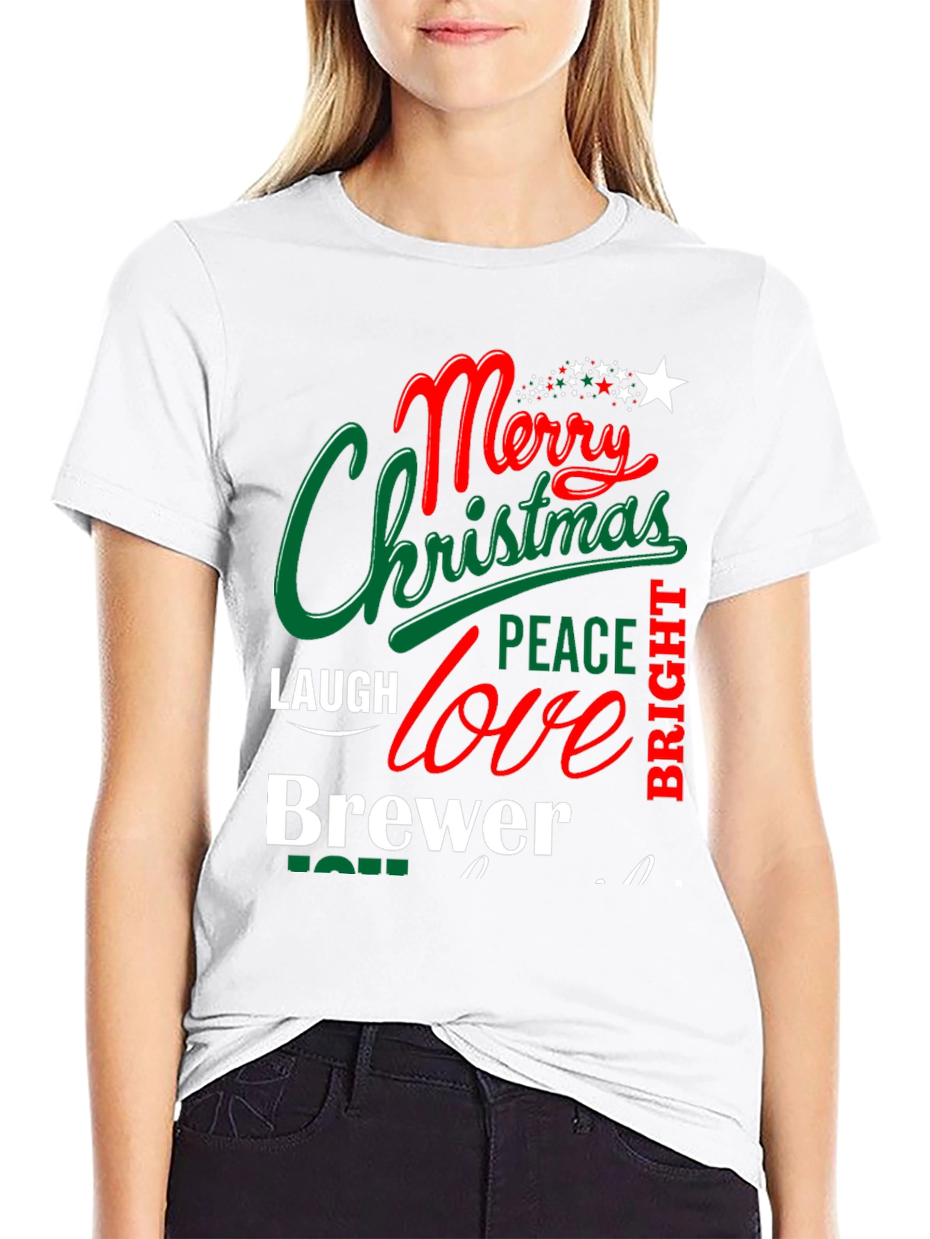 Festive Merry Christmas Brewer Graphic T-Shirt