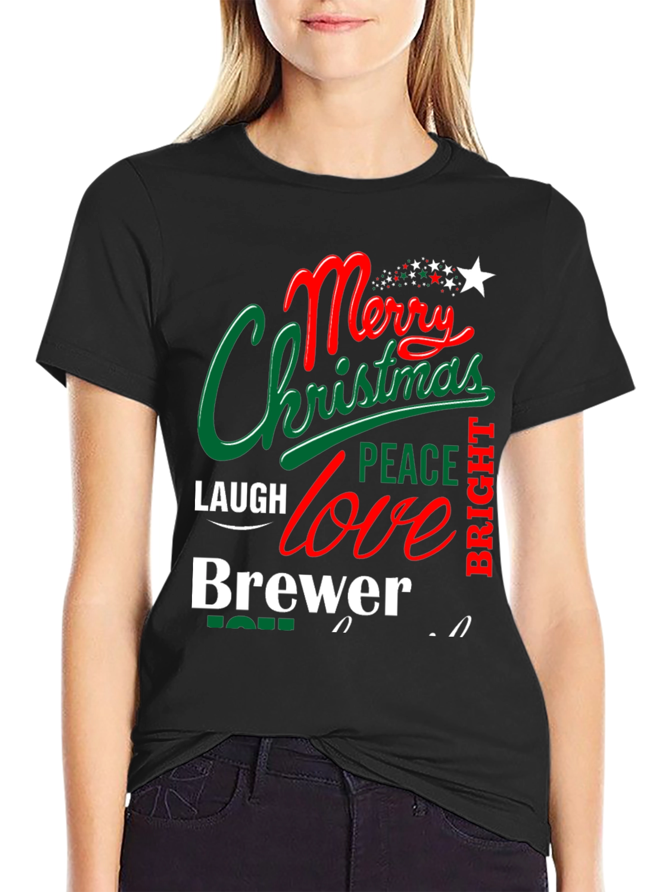 Festive Merry Christmas Brewer Graphic T-Shirt