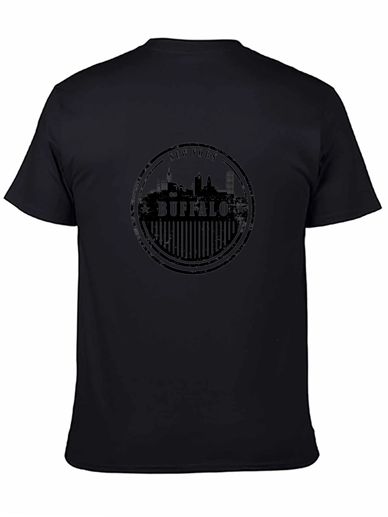 Buffalo New York Skyline Black T-Shirt