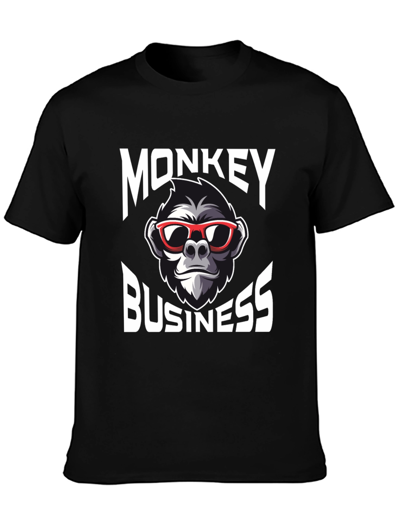 Monkey Business Graphic T-Shirt - Cool Crew Neck Tee