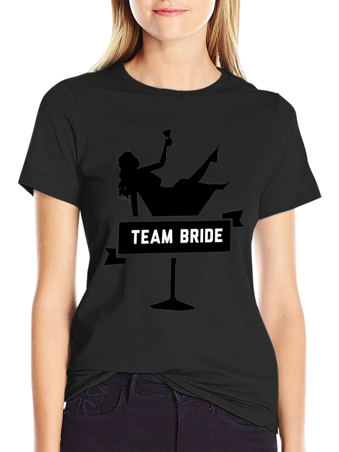Team Bride Martini Glass Graphic T-Shirt