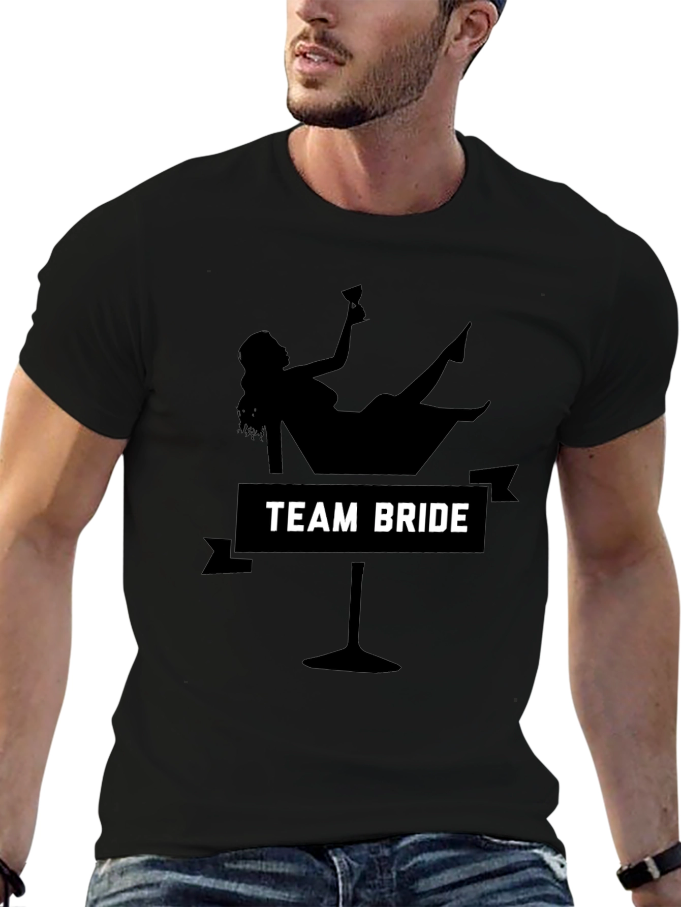 Team Bride Martini Glass Graphic T-Shirt