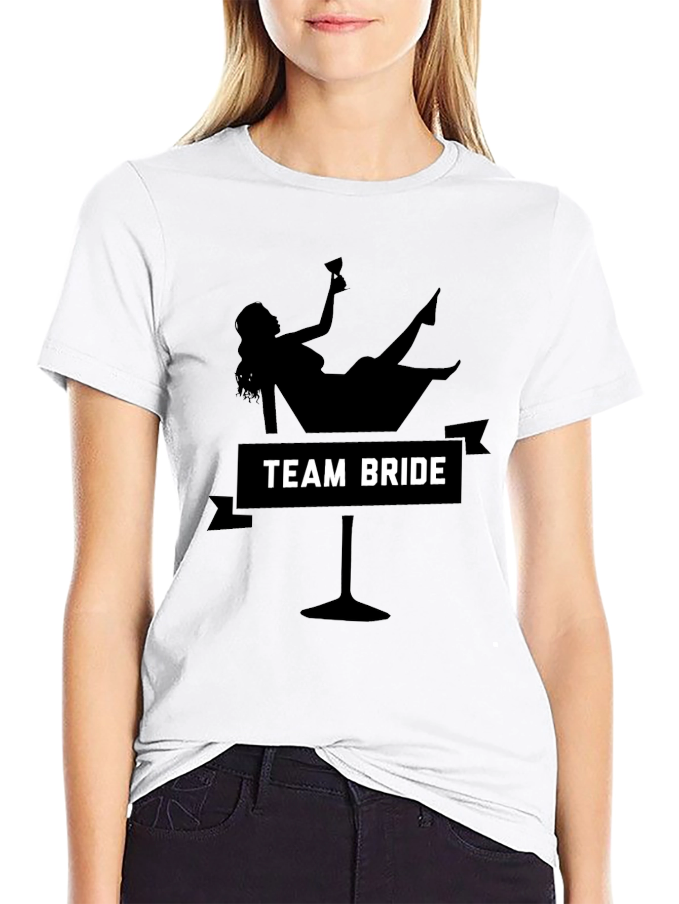 Team Bride Martini Glass Graphic T-Shirt