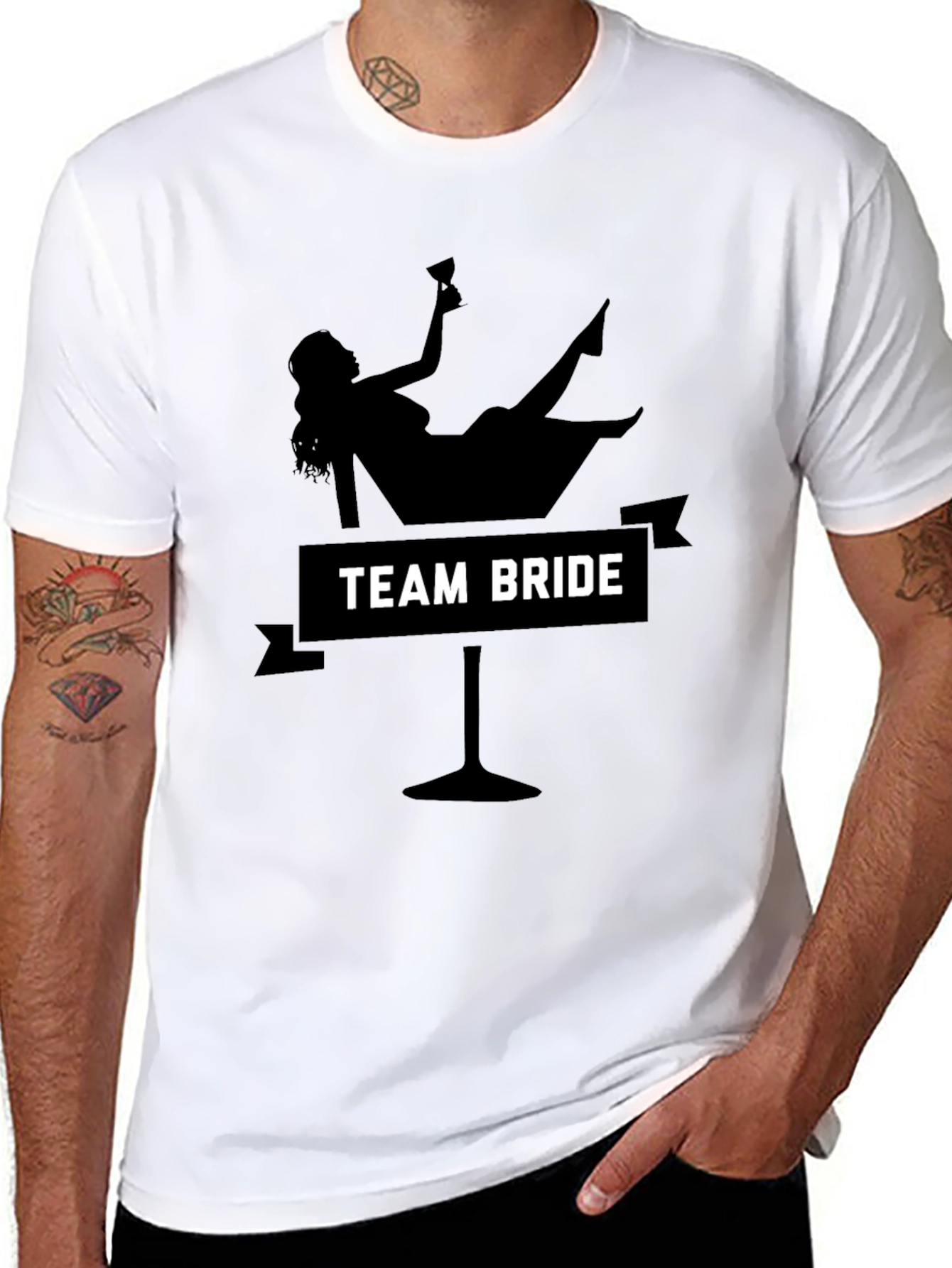Team Bride Martini Glass Graphic T-Shirt