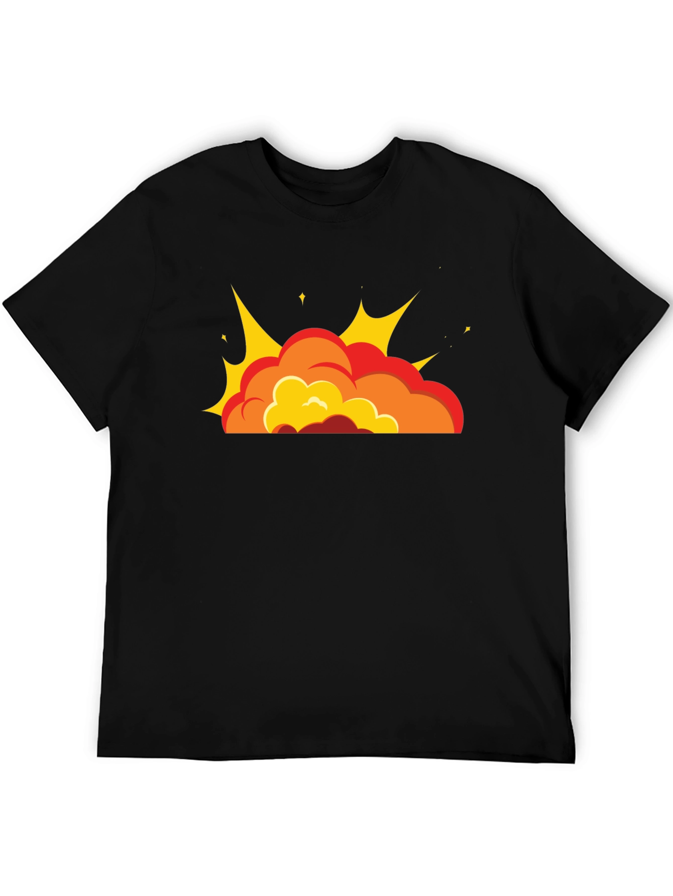 Cartoon Explosion Black T-Shirt