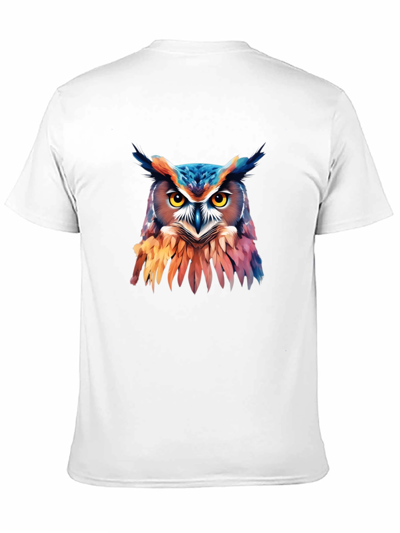 Vivid Owl Graphic Print Black T-Shirt
