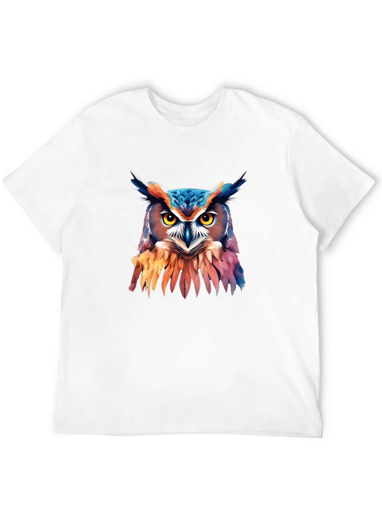 Vivid Owl Graphic Print Black T-Shirt
