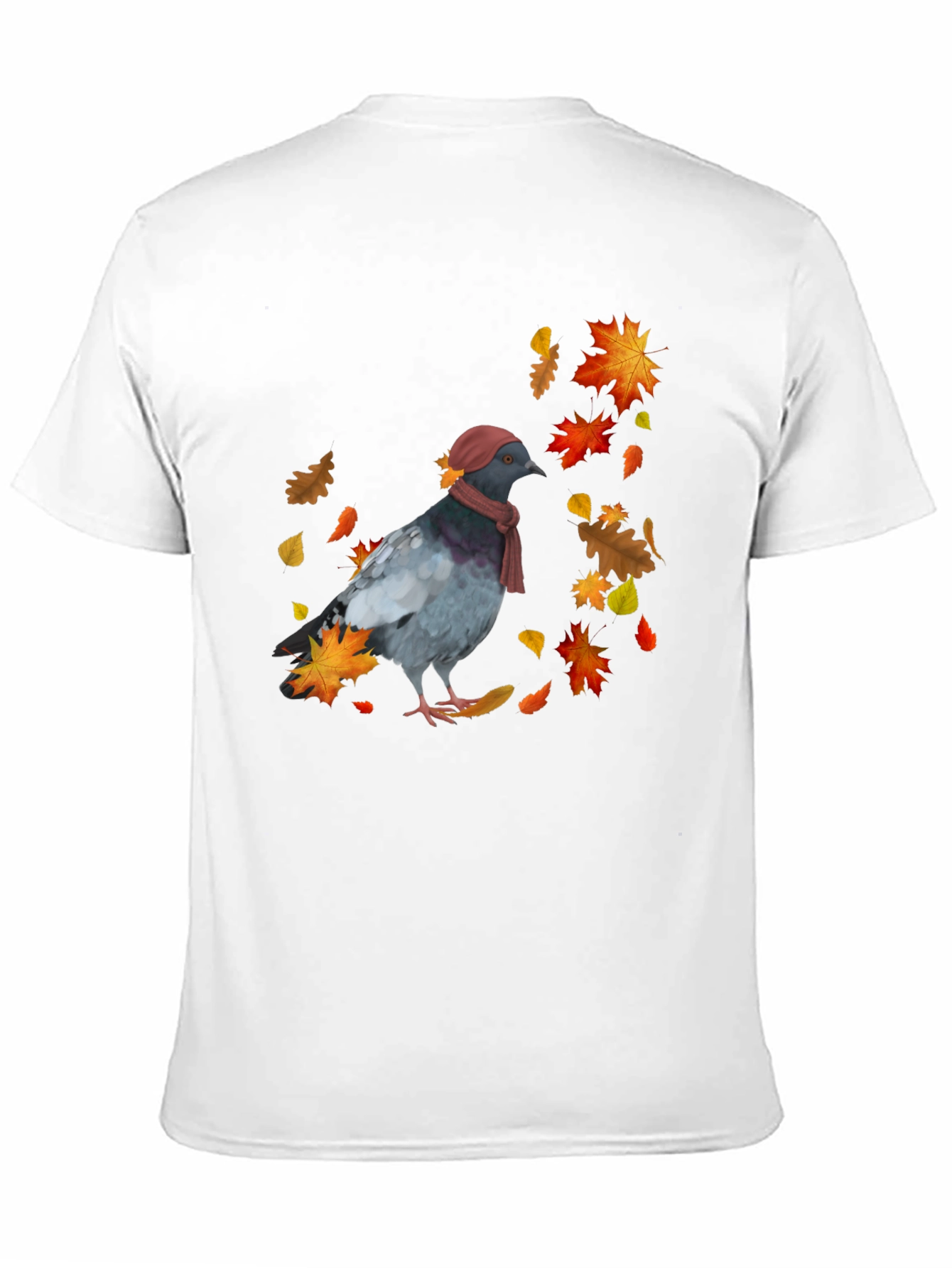Fall Pigeon T-Shirt - Stylish Bird Autumn Design