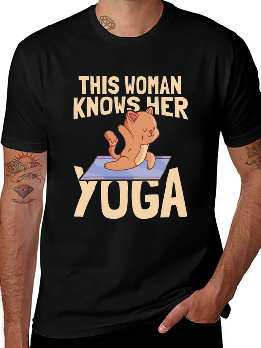 Womans Cat Yoga Graphic T-Shirt